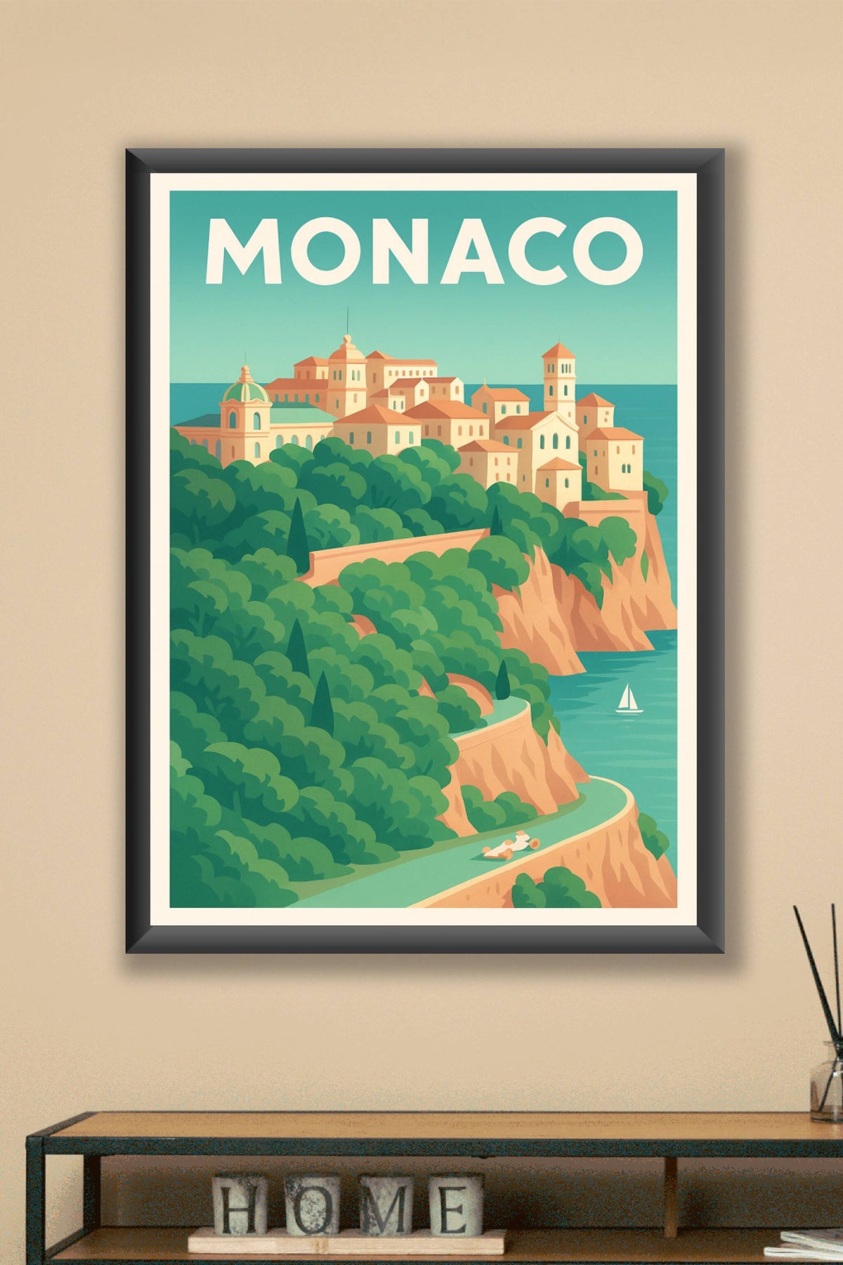 Affiche de Monaco - Échappée Belle en Bord de Mer