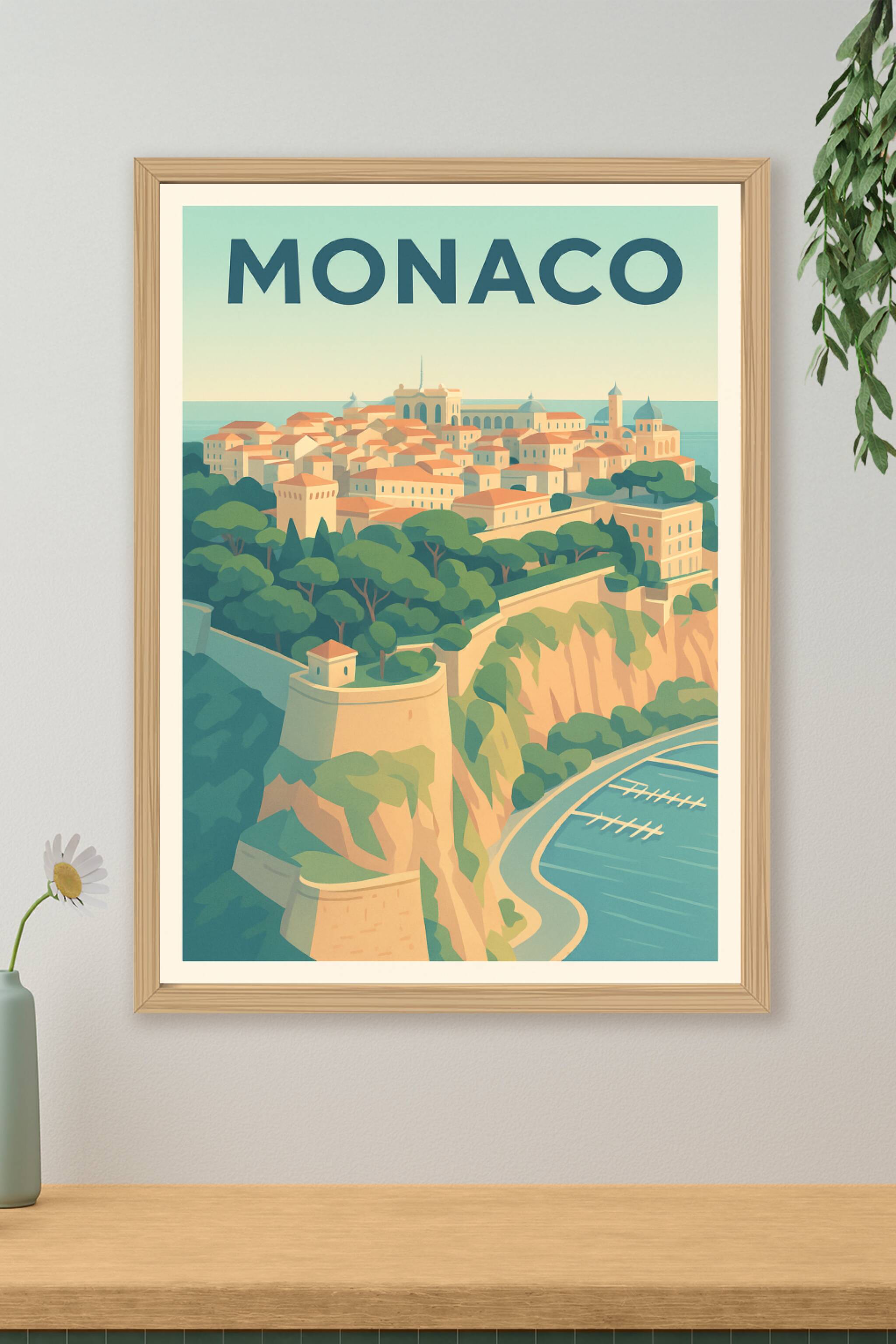 Affiche de Monaco - Élégance et charme méditerranéen