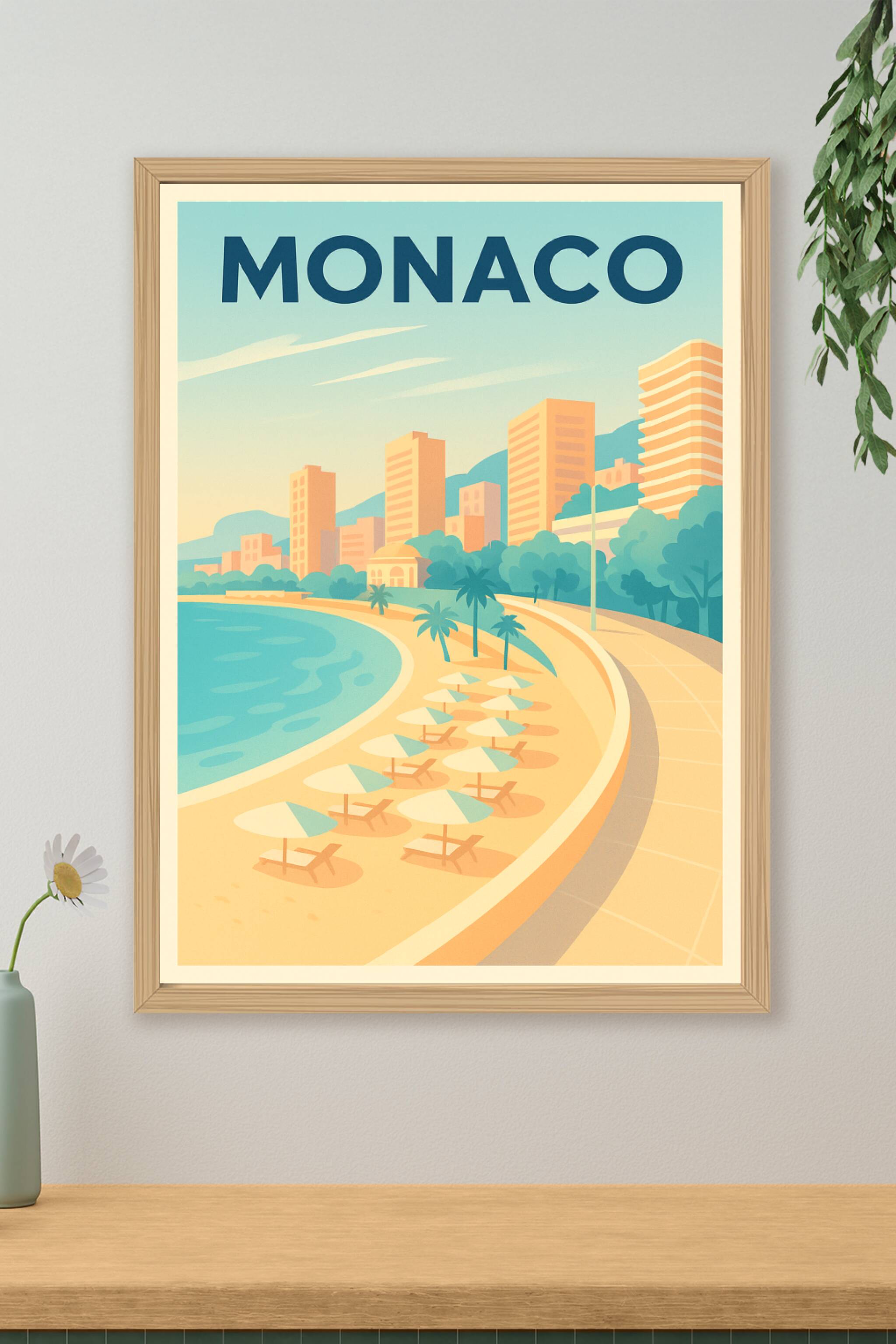Affiche de Monaco - Évasion balnéaire en Méditerranée