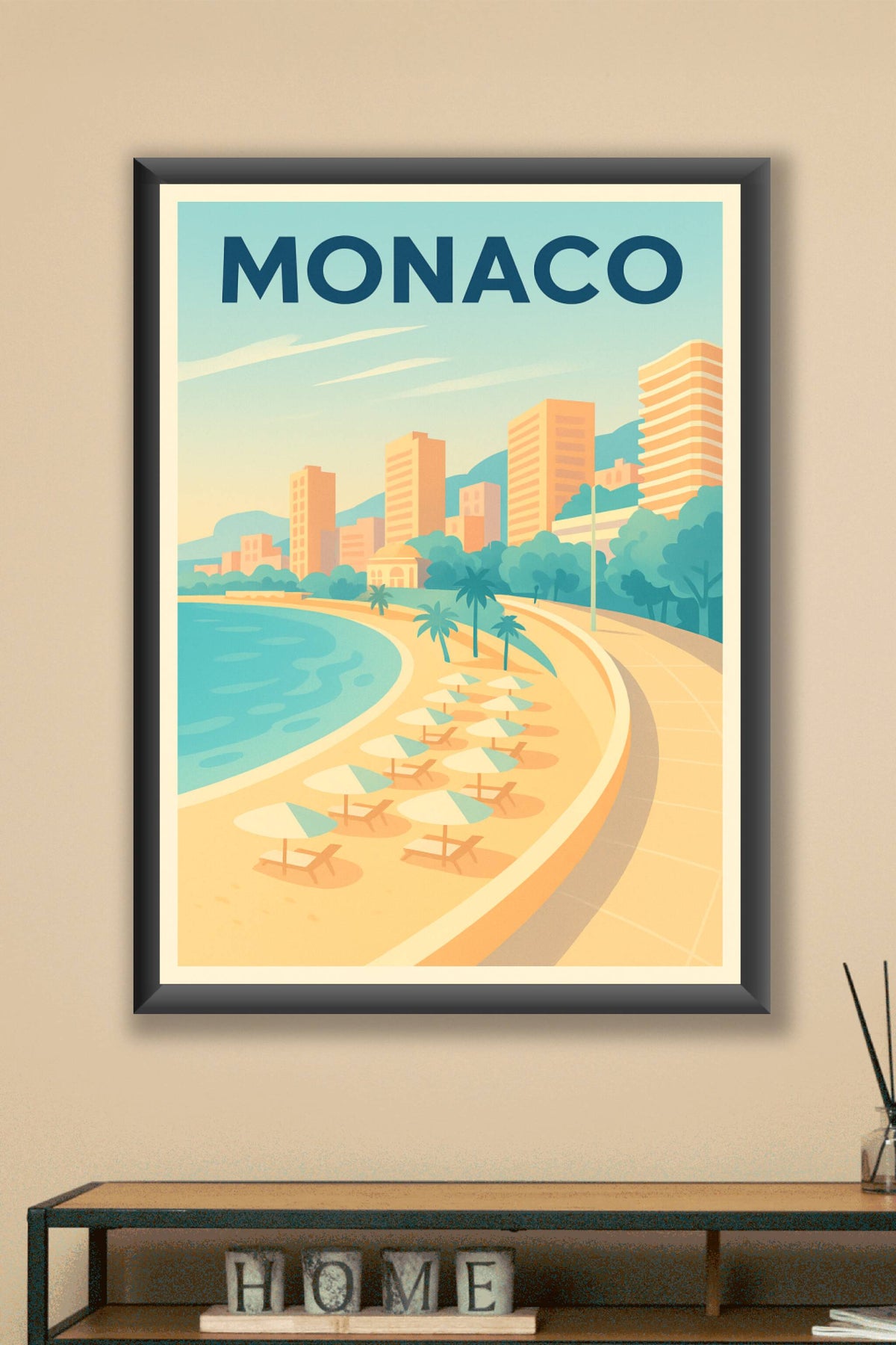 Affiche de Monaco - Évasion balnéaire en Méditerranée