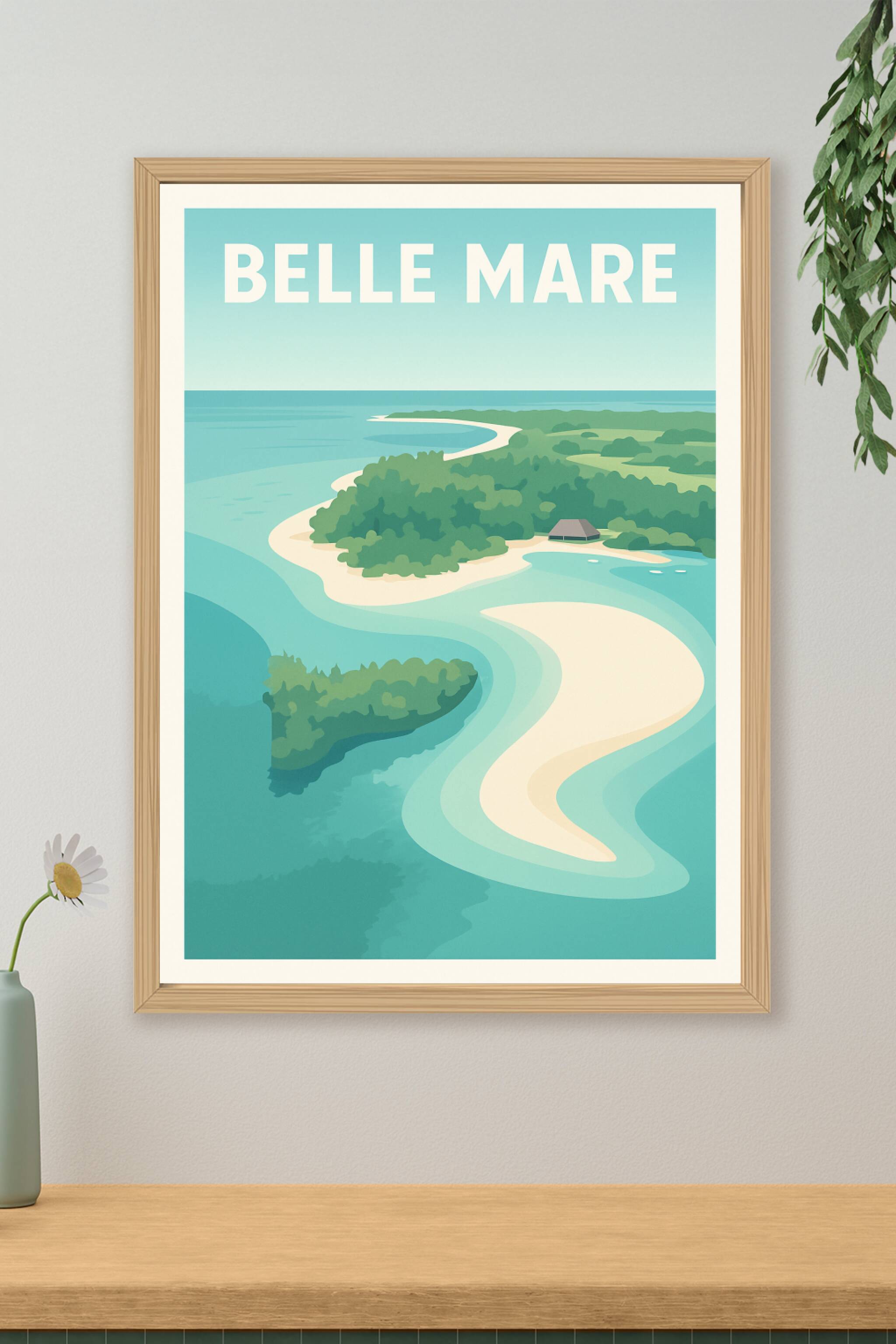 Affiche de Belle Mare - Évasion tropicale entre mer et sable blanc