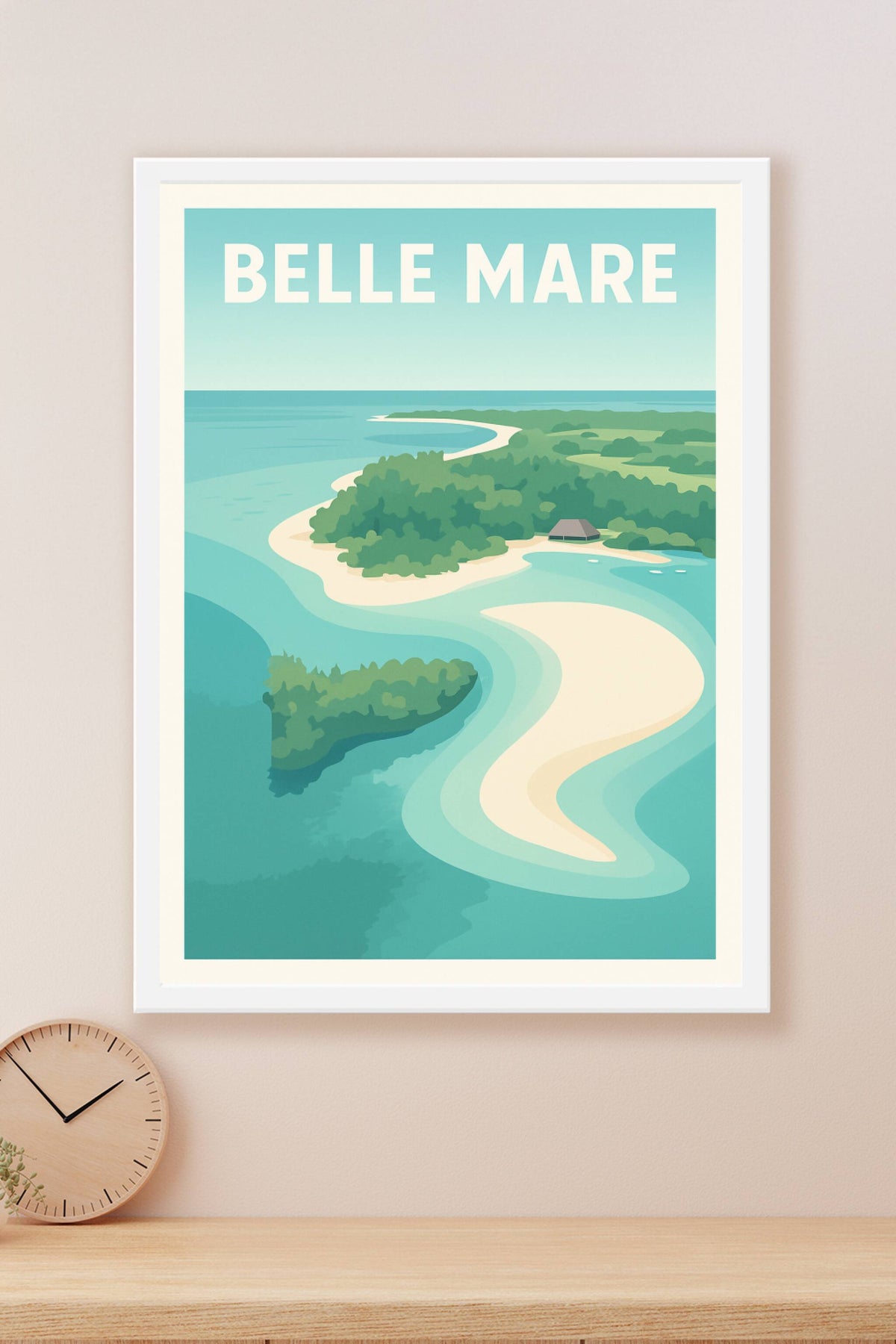 Affiche de Belle Mare - Évasion tropicale entre mer et sable blanc