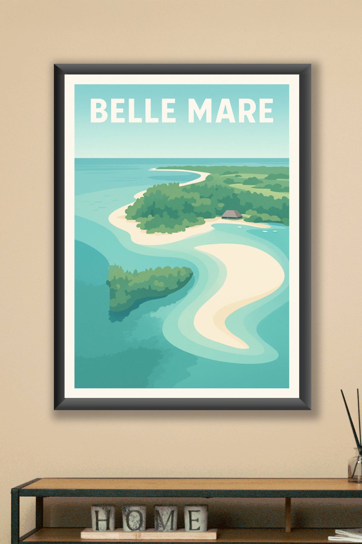 Affiche de Belle Mare - Évasion tropicale entre mer et sable blanc