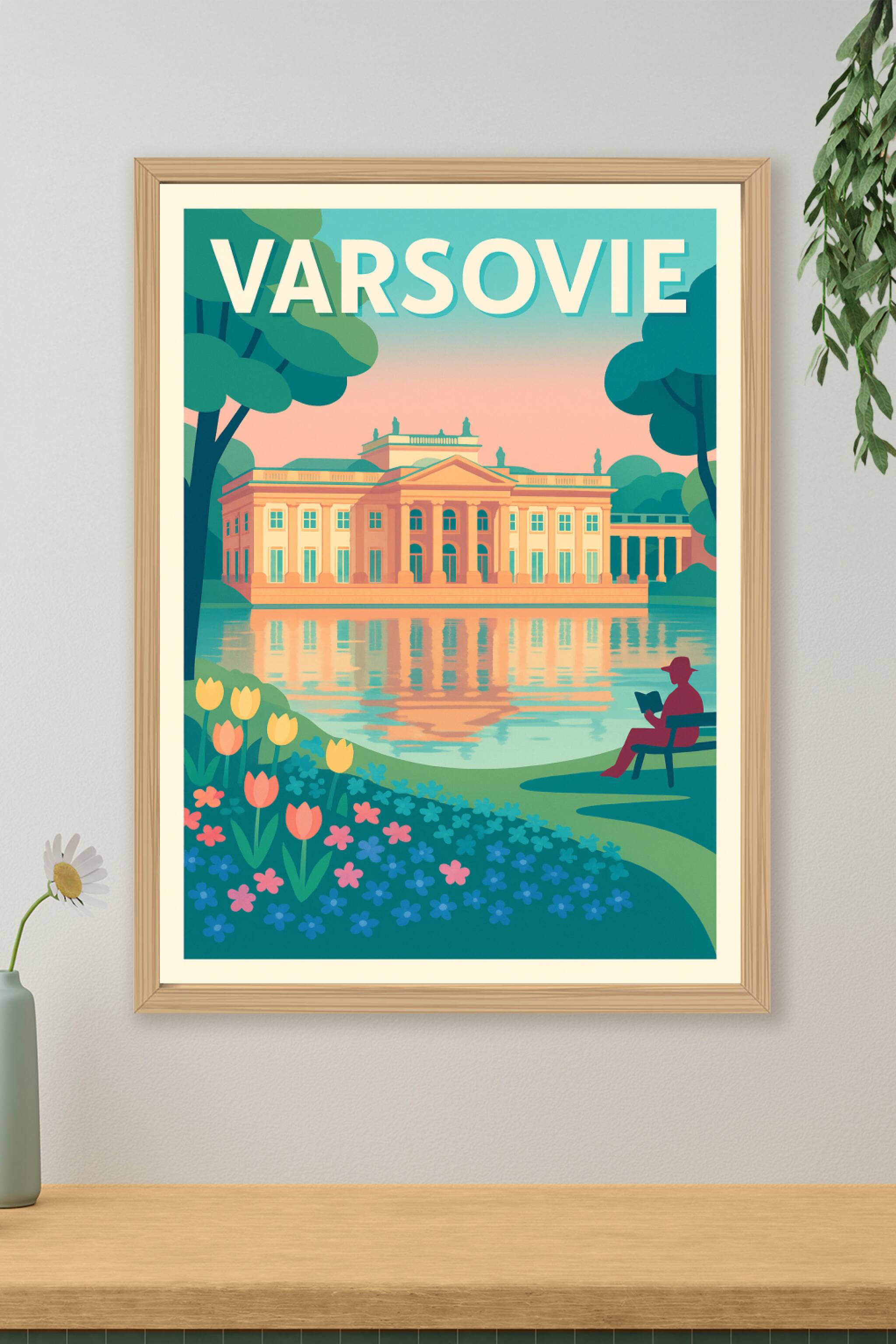 Affiche de Varsovie - Flânerie paisible au Palais sur l'eau