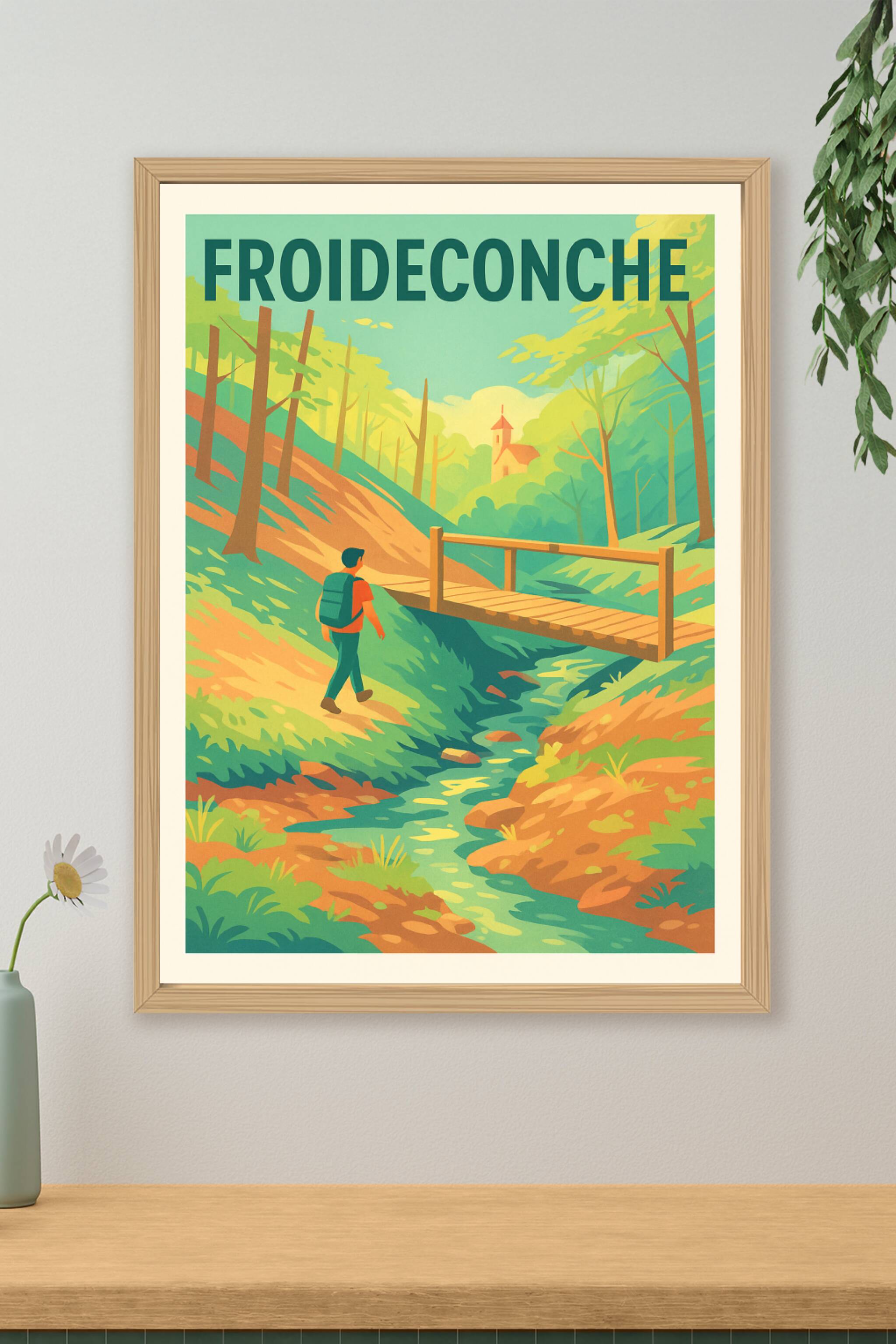 Affiche de Froideconche - Invitation à la randonnée et à la nature