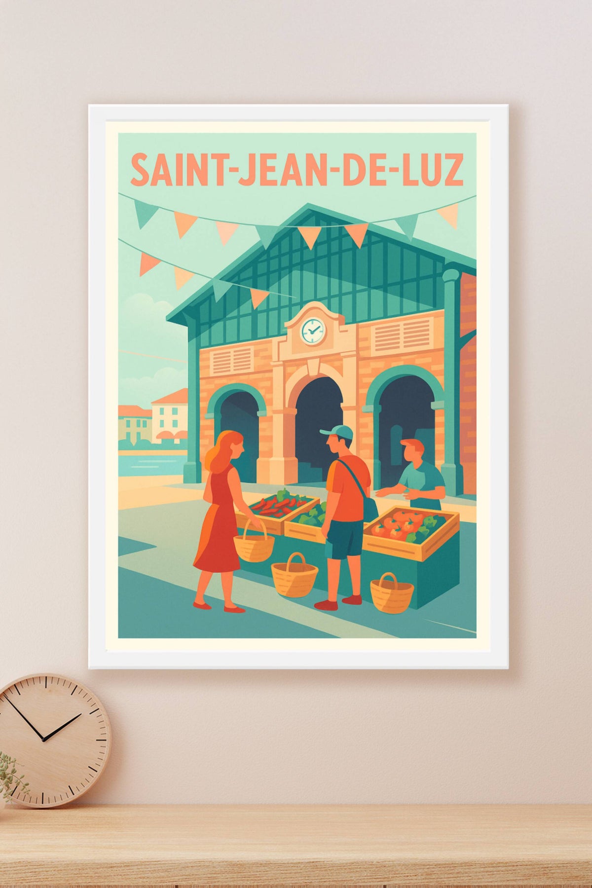 Affiche de Saint-Jean-de-Luz - Charme et authenticité du marché basque