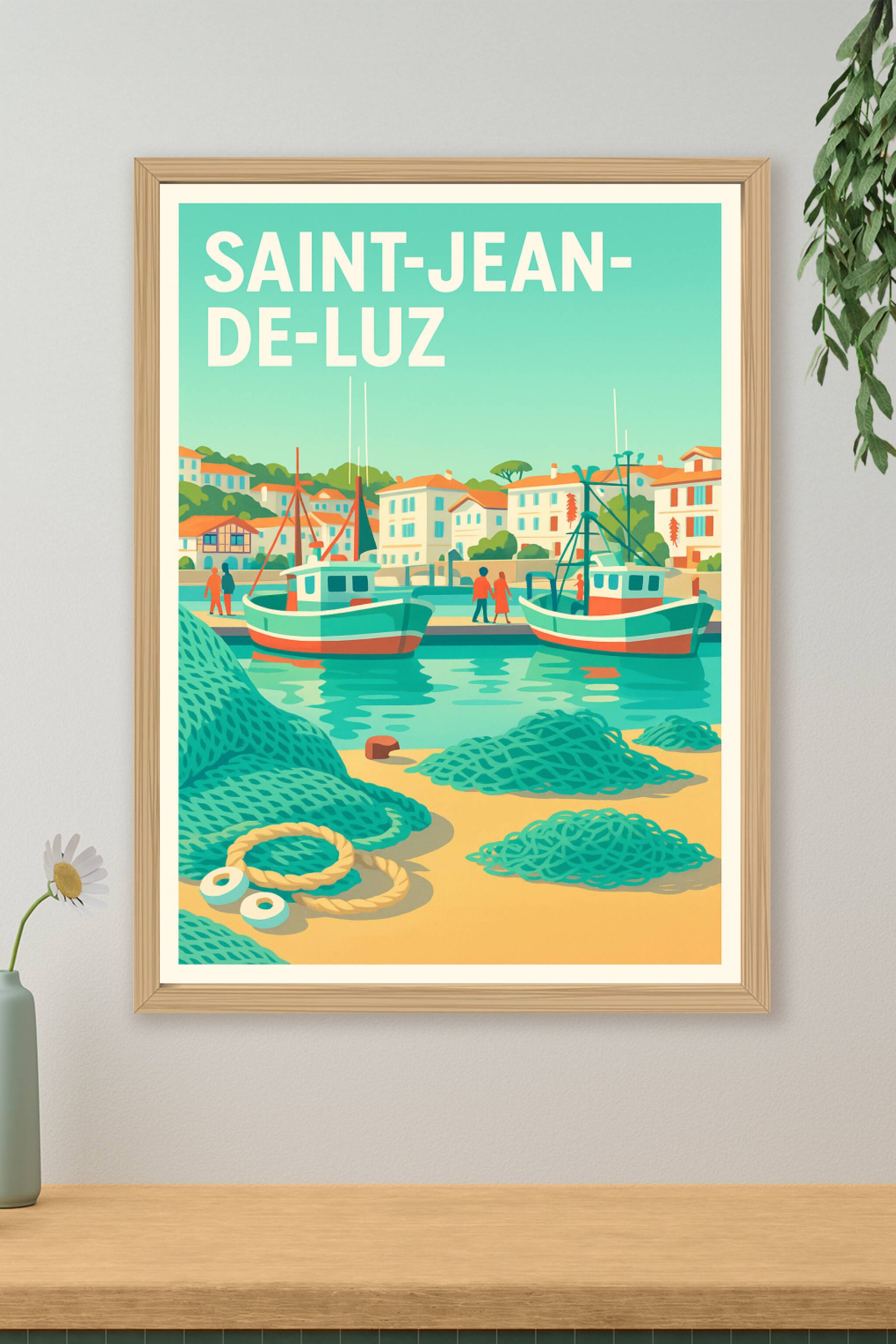 Affiche de Saint-Jean-de-Luz - Charme authentique du port basque