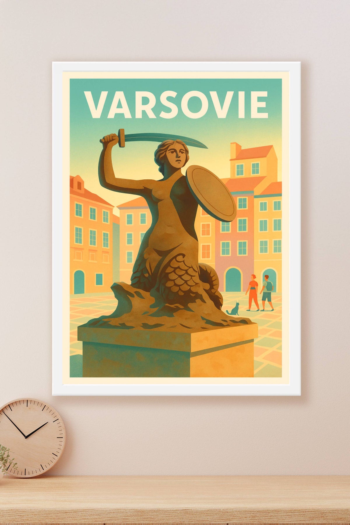 Affiche de Varsovie - L'emblématique sirène de la vieille ville