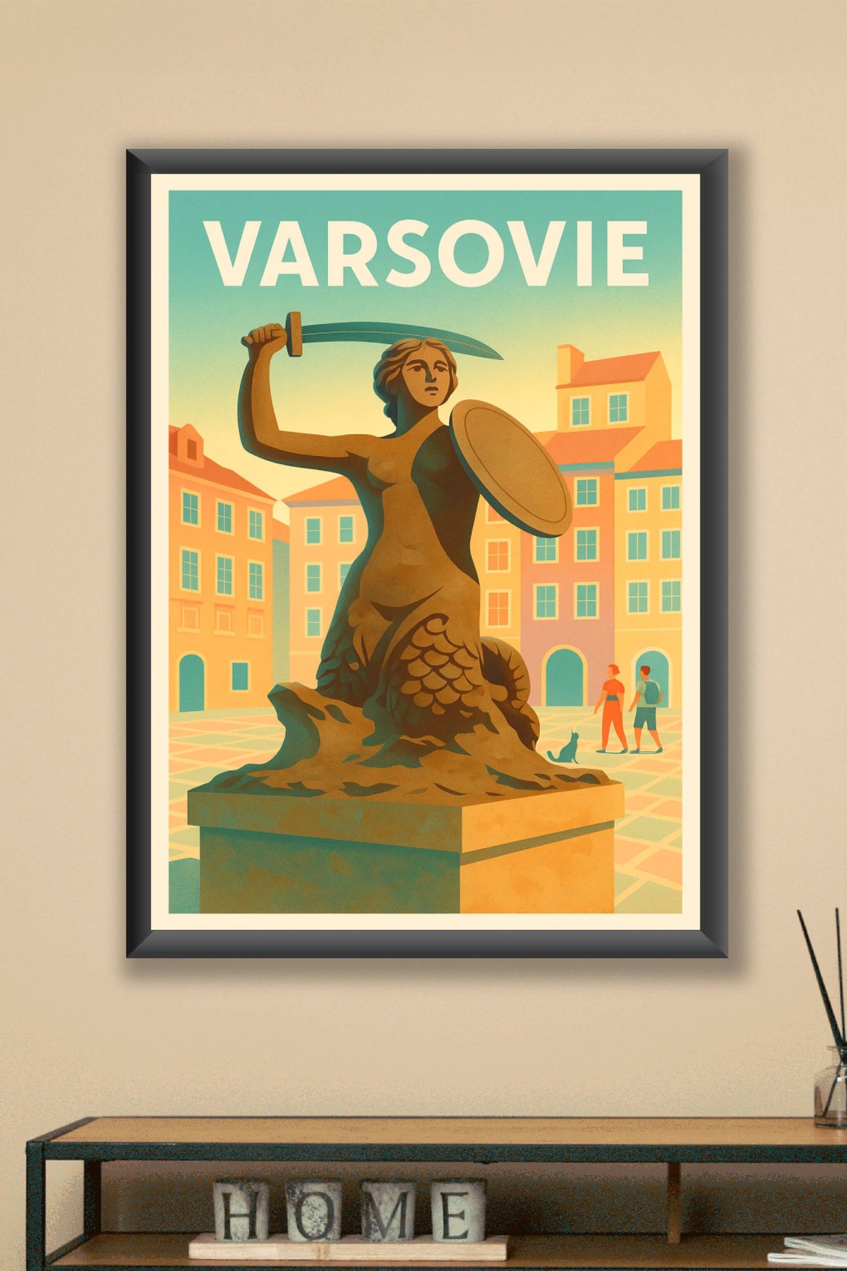 Affiche de Varsovie - L'emblématique sirène de la vieille ville