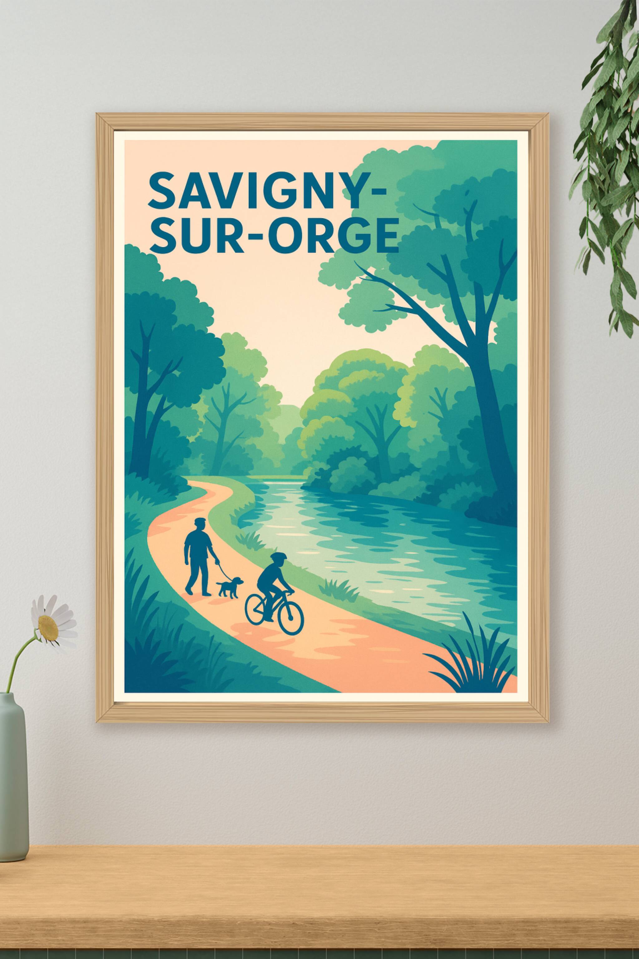 Affiche de Savigny-sur-Orge - Harmonie Naturelle au Bord de l'Eau