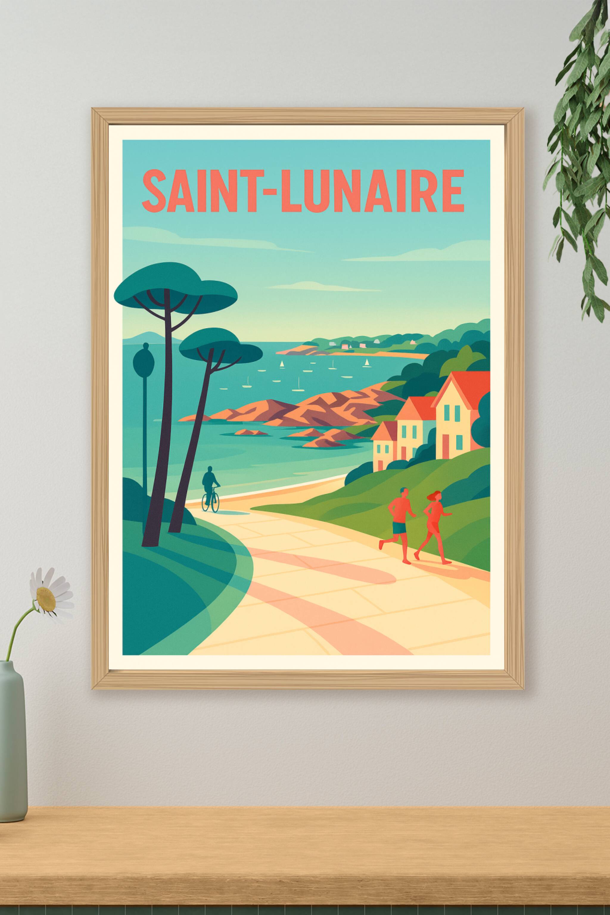 Affiche de Saint-Lunaire - Le charme côtier breton en poster vintage