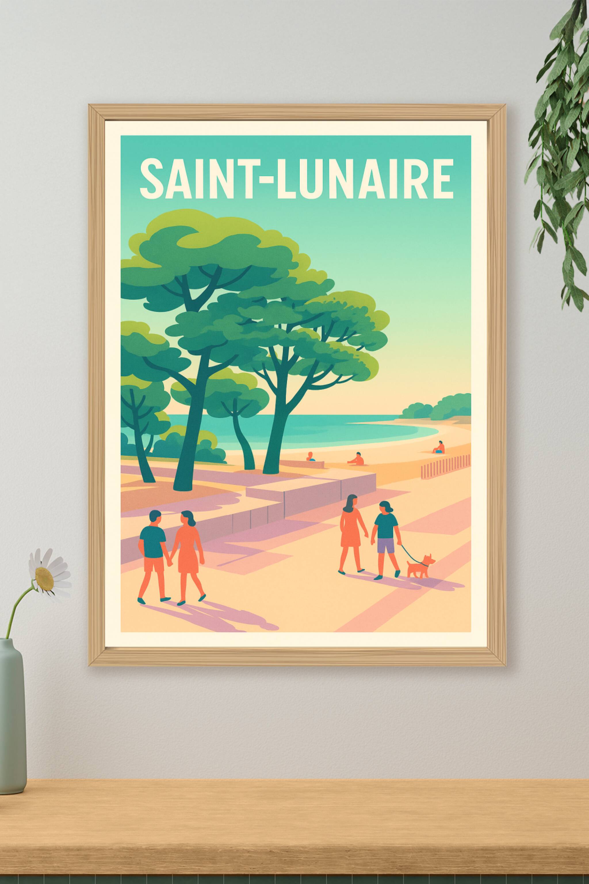 Affiche de Saint-Lunaire - Promenade en bord de mer