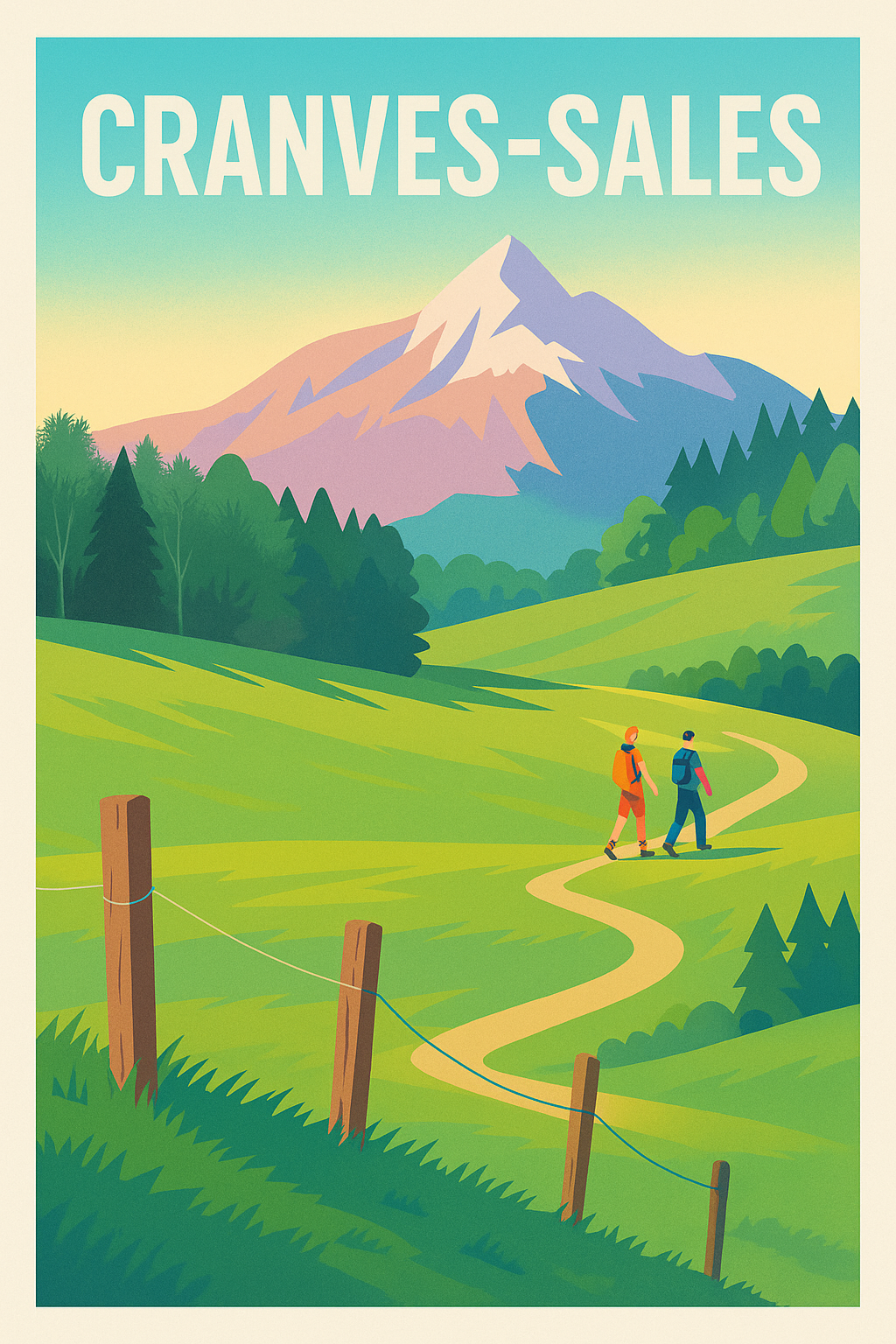 Affiche de Cranves-Sales - Invitation à la randonnée en pleine nature