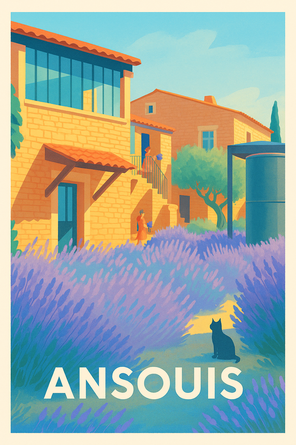 Affiche Ansouis — Charme et lavandes en Provence · poster d'art de Ansouis