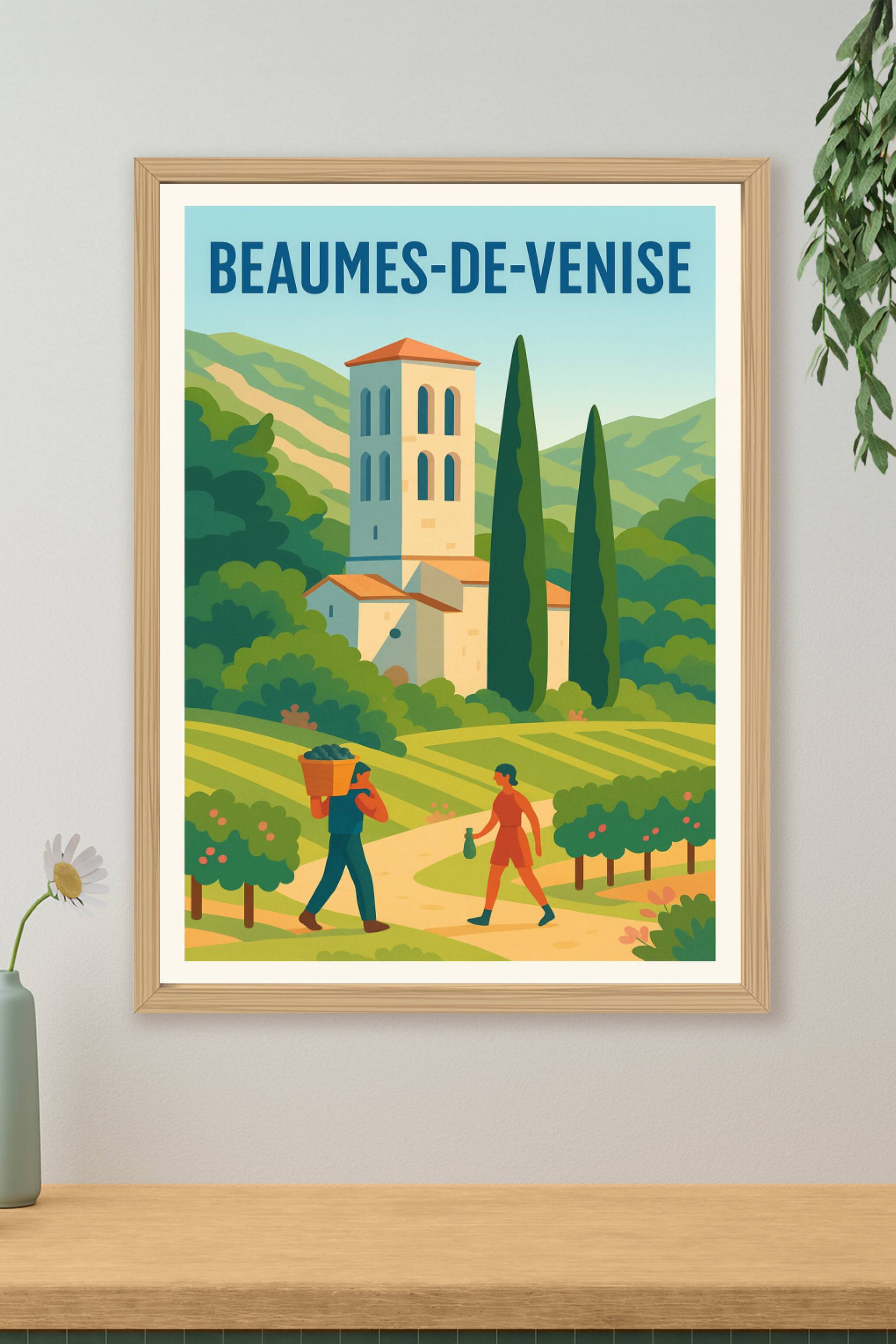 Affiche de Beaumes-de-Venise - Élégance et terroir en Provence