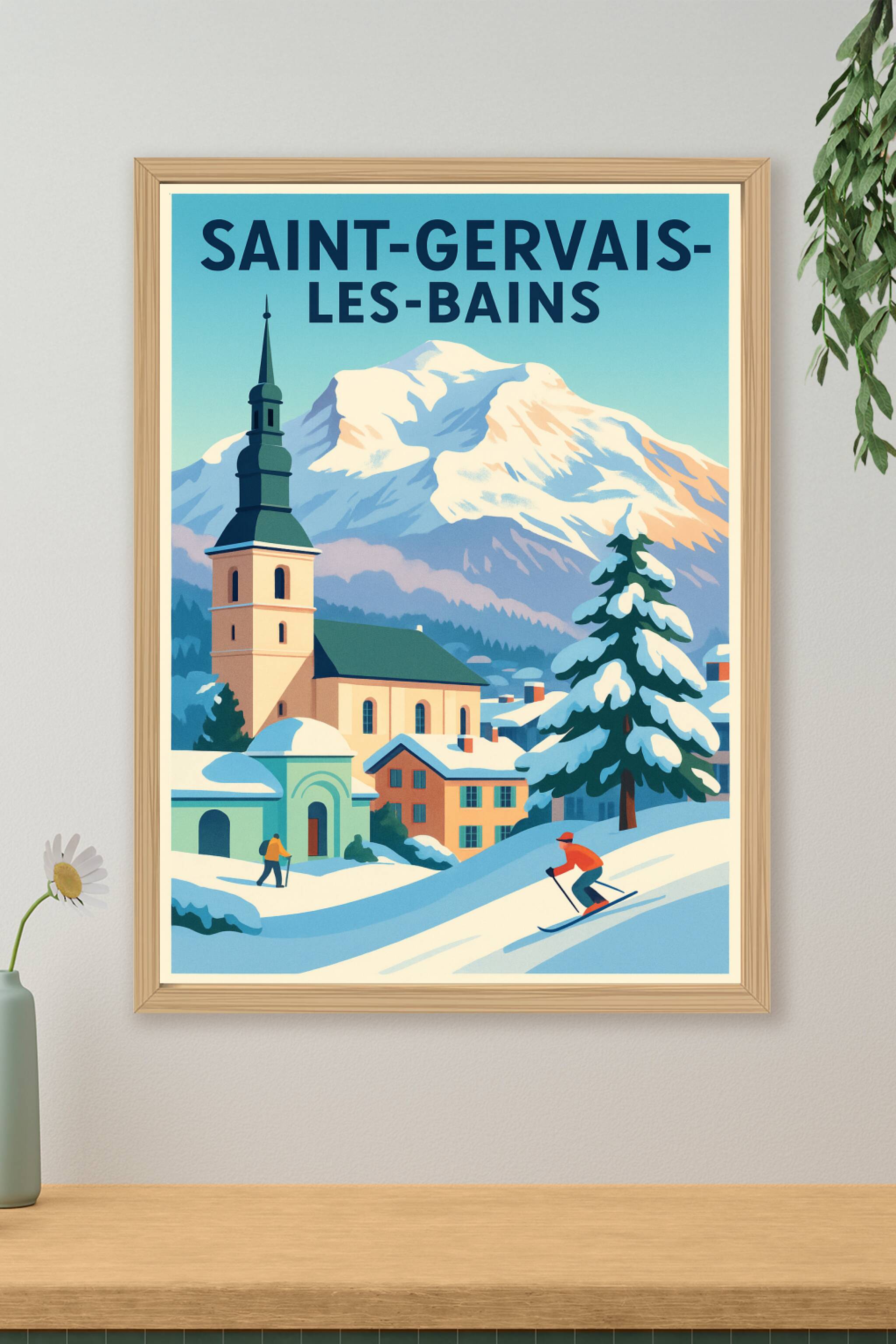 Affiche de Saint-Gervais-les-Bains - L'Esprit Montagnard en Hiver