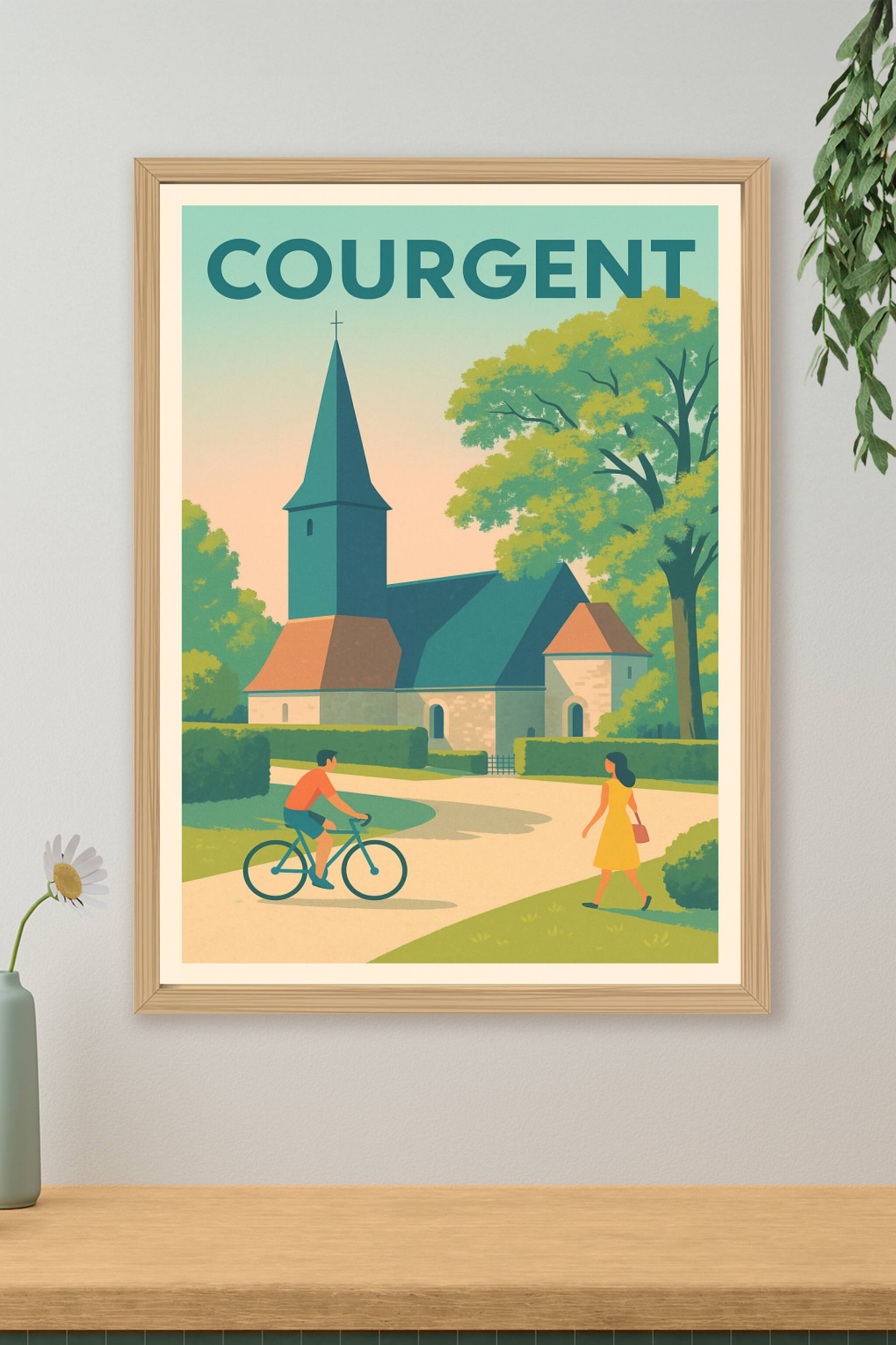 Affiche de Courgent - Sérénité et douceur de vivre au cœur du village
