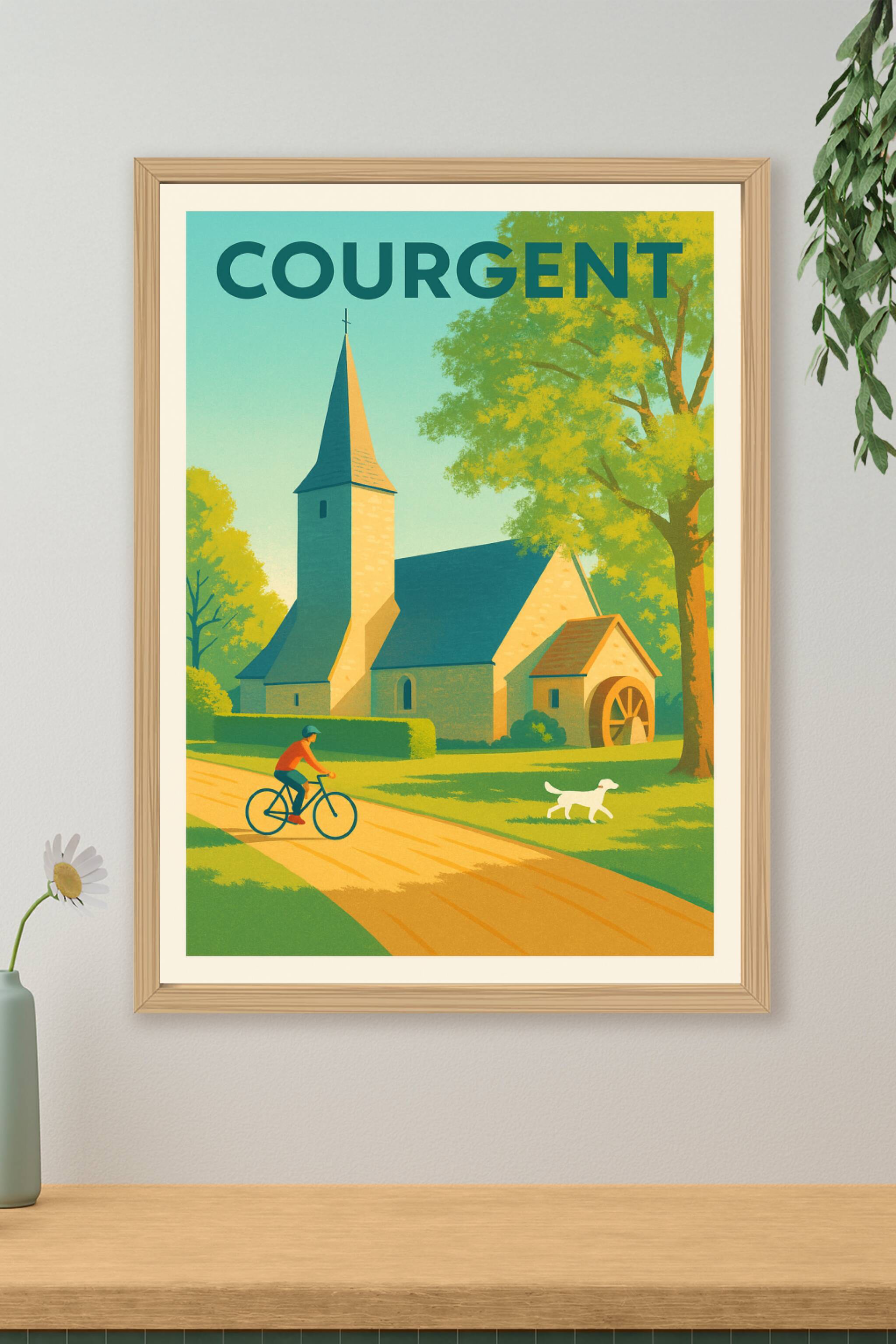 Affiche de Courgent - Sérénité à vélo au cœur du village