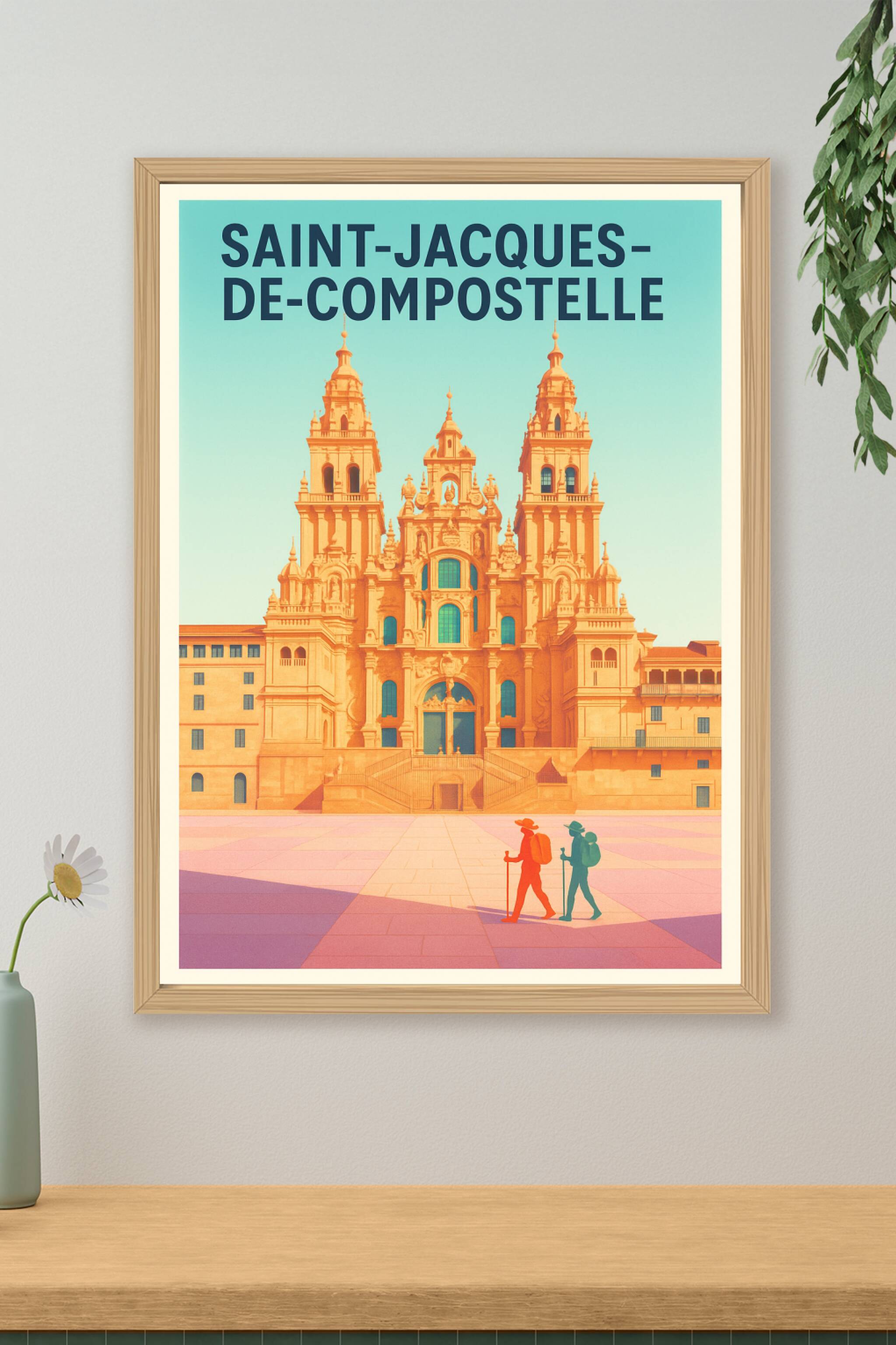 Affiche de Saint-Jacques-de-Compostelle - L'Esprit du Pèlerinage en Affiche
