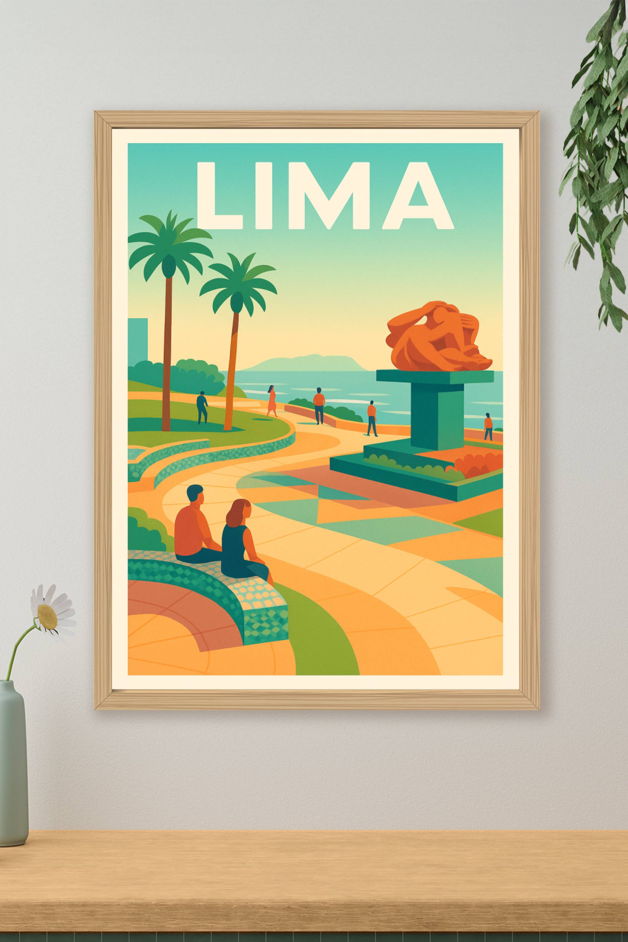 Affiche de Lima - Promenade au bord de mer dans la capitale péruvienne