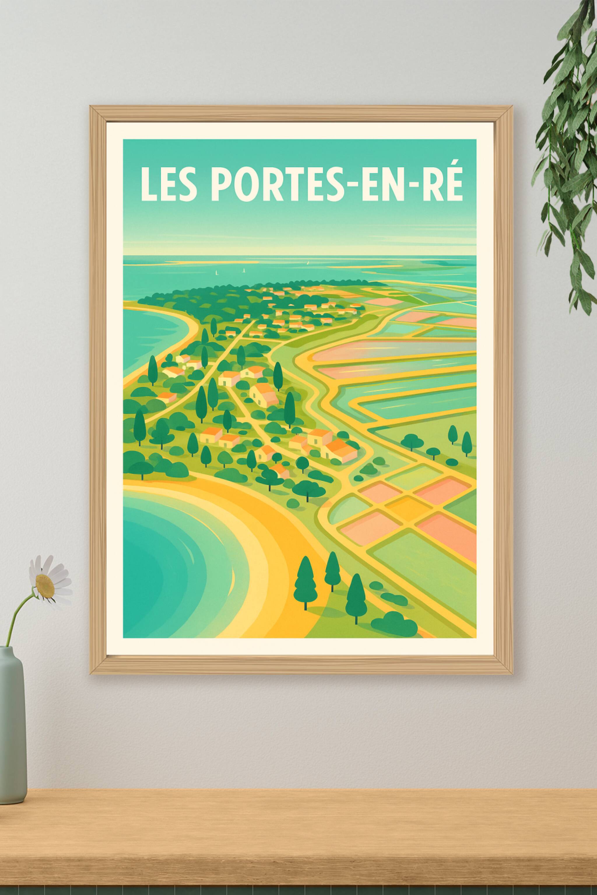 Affiche de Les Portes-en-Ré - L'évasion insulaire illustrée
