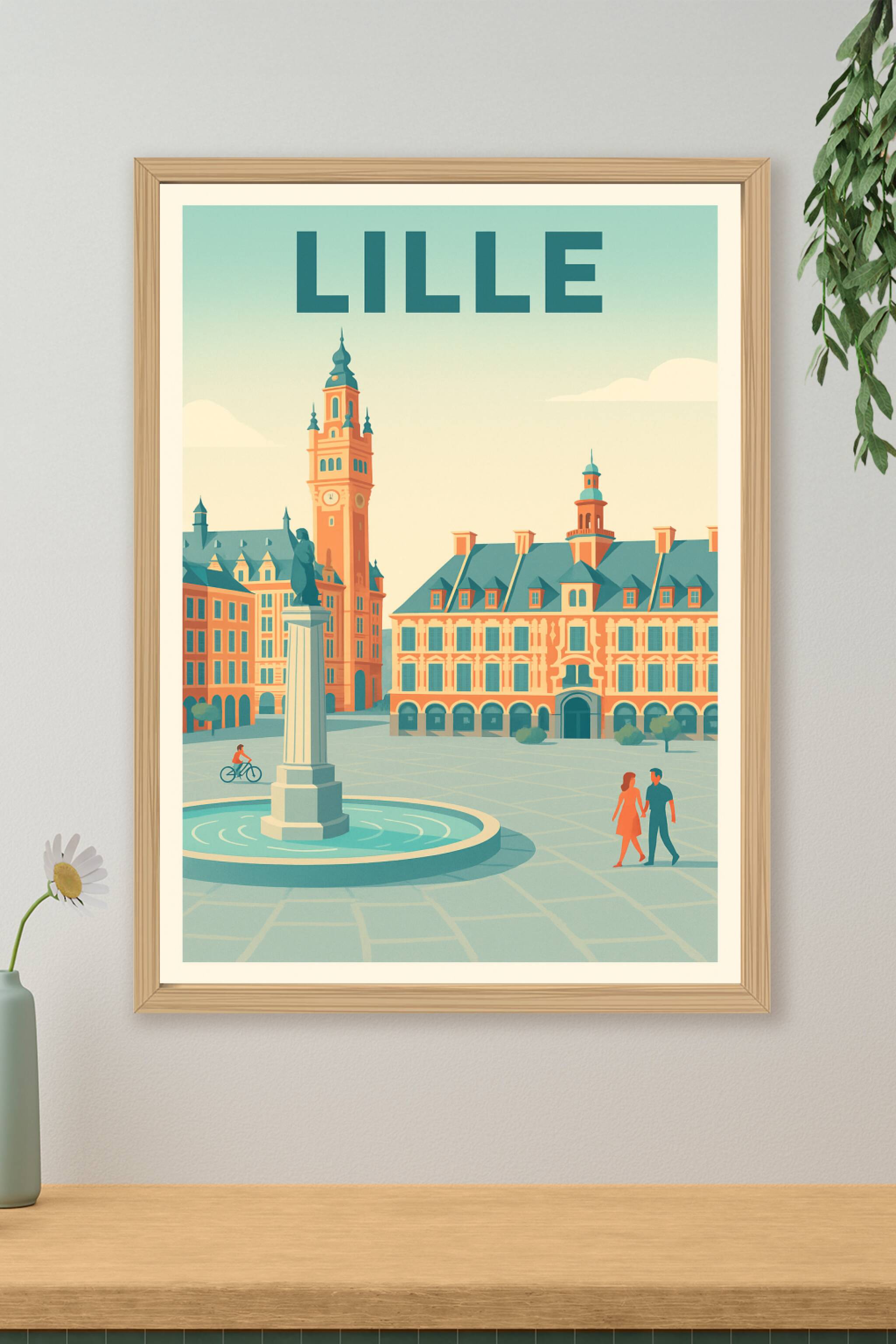 Affiche de Lille - Charme et élégance au cœur de la Grand-Place