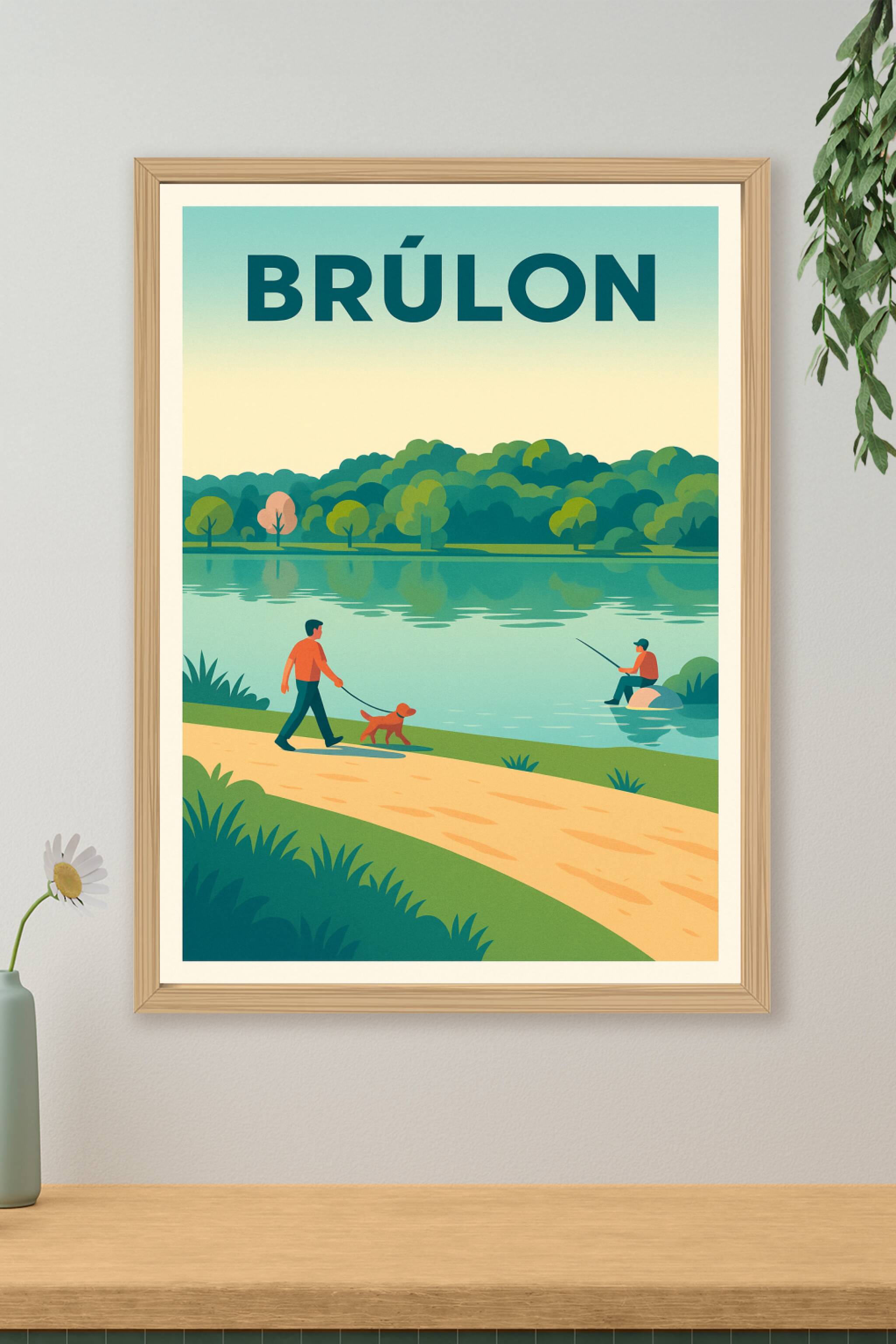 Affiche de Brûlon - Sérénité au bord de l'eau