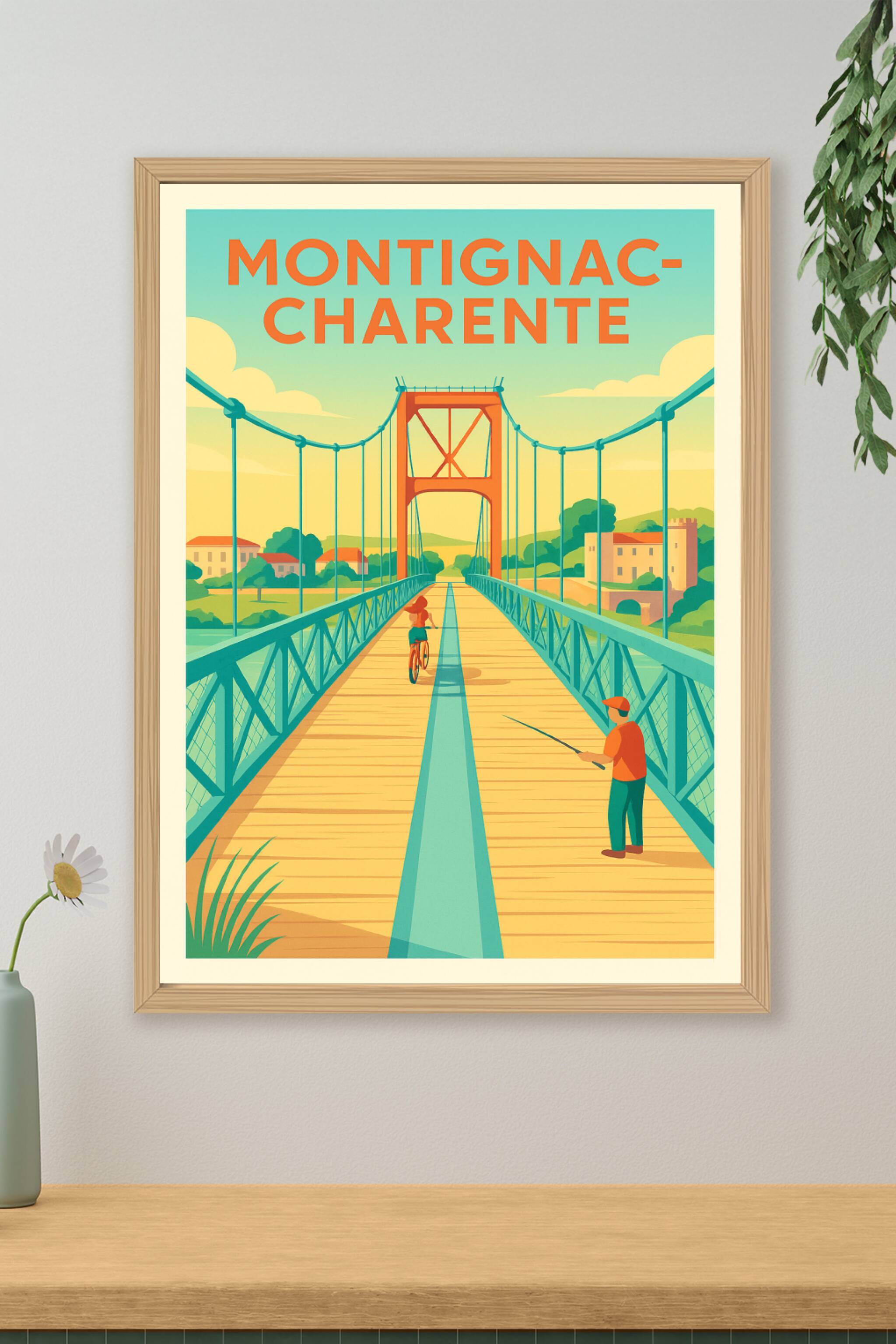 Affiche de Montignac-Charente - Pont suspendu et moments paisibles