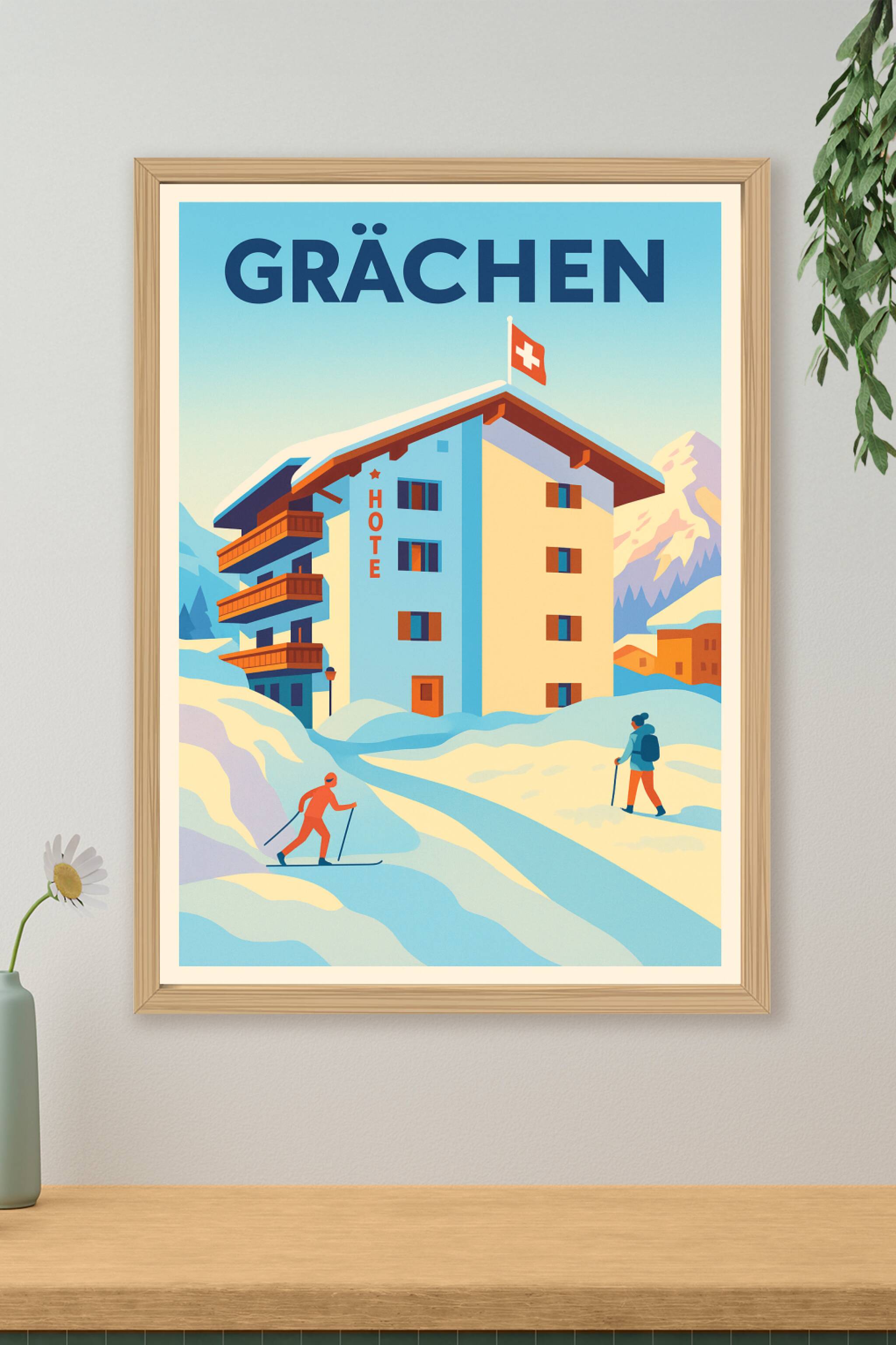 Affiche de Grächen - Charme alpin et sports d'hiver