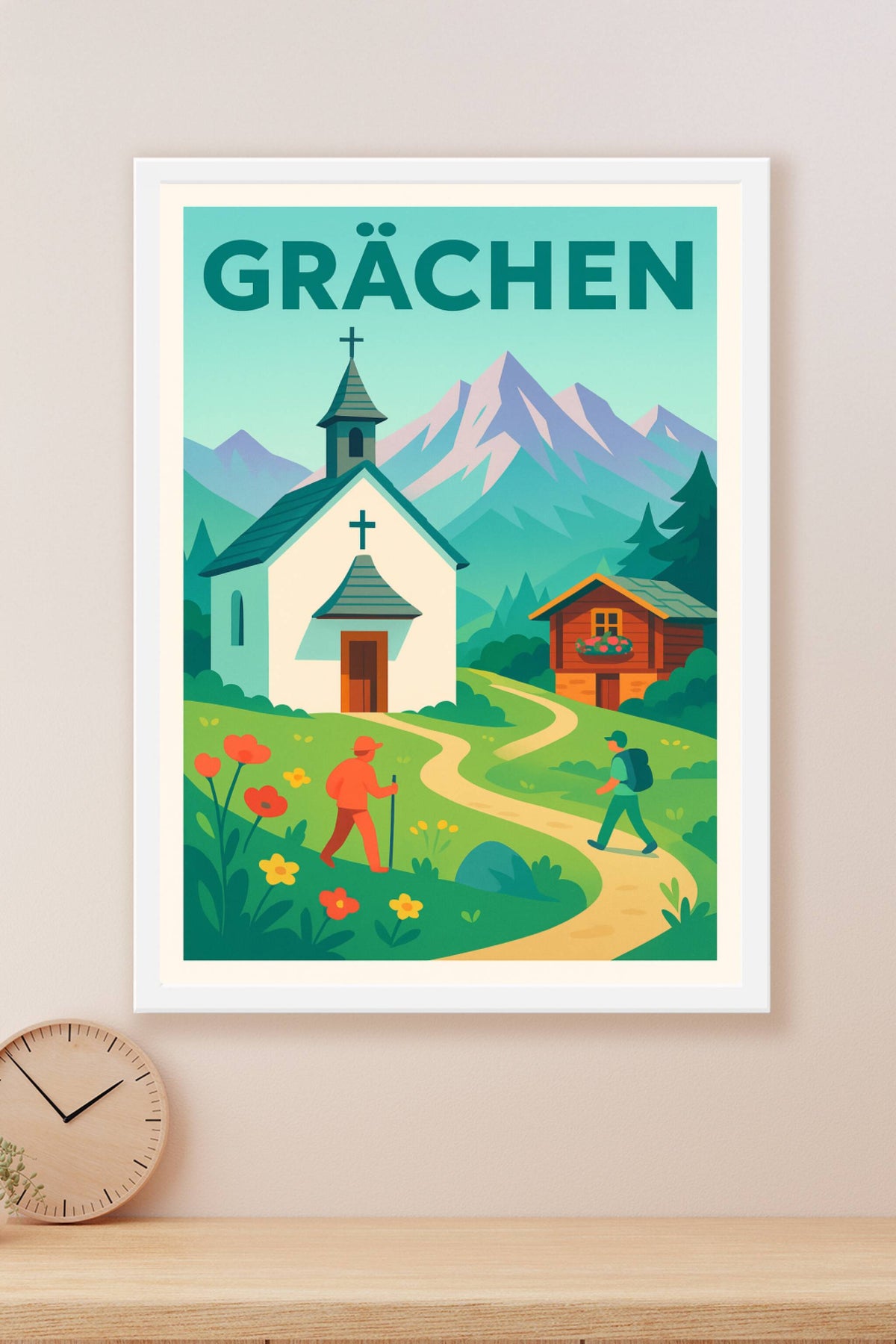 Affiche de Grächen - Invitation à la randonnée alpine