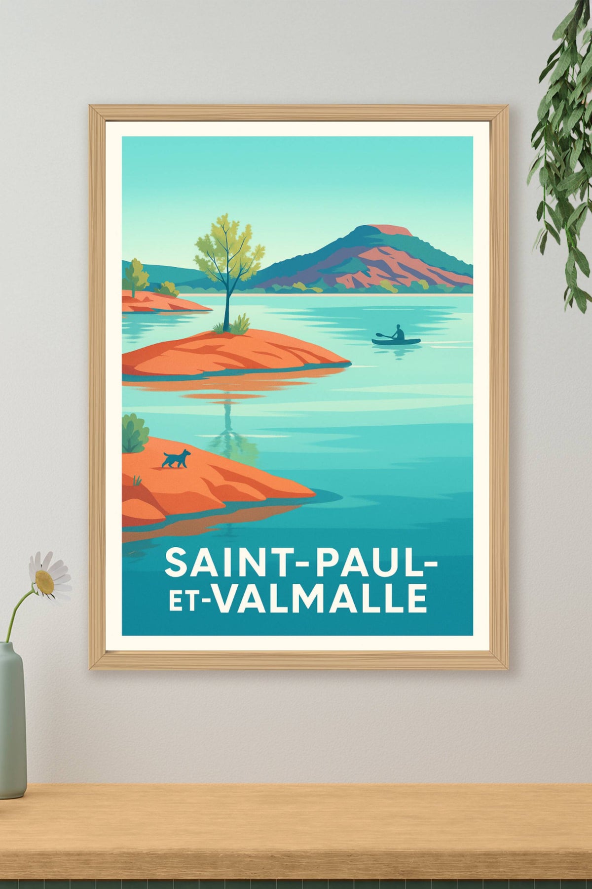 Affiche Saint-Paul-et-Valmalle — Évasion au fil de l'eau · poster d'art de Saint-Paul-et-Valmalle