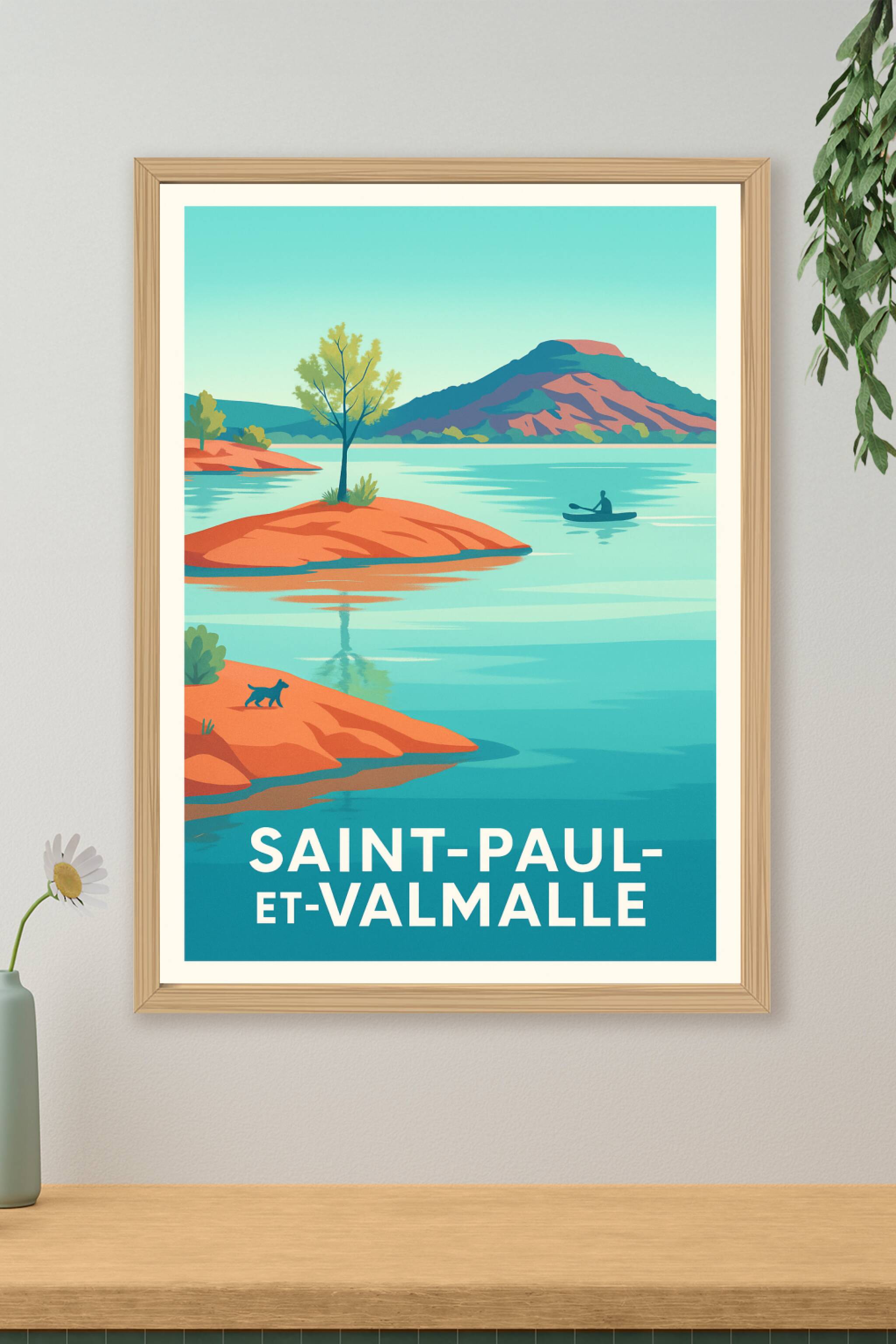 Affiche Saint-Paul-et-Valmalle — Évasion au fil de l'eau · poster d'art de Saint-Paul-et-Valmalle