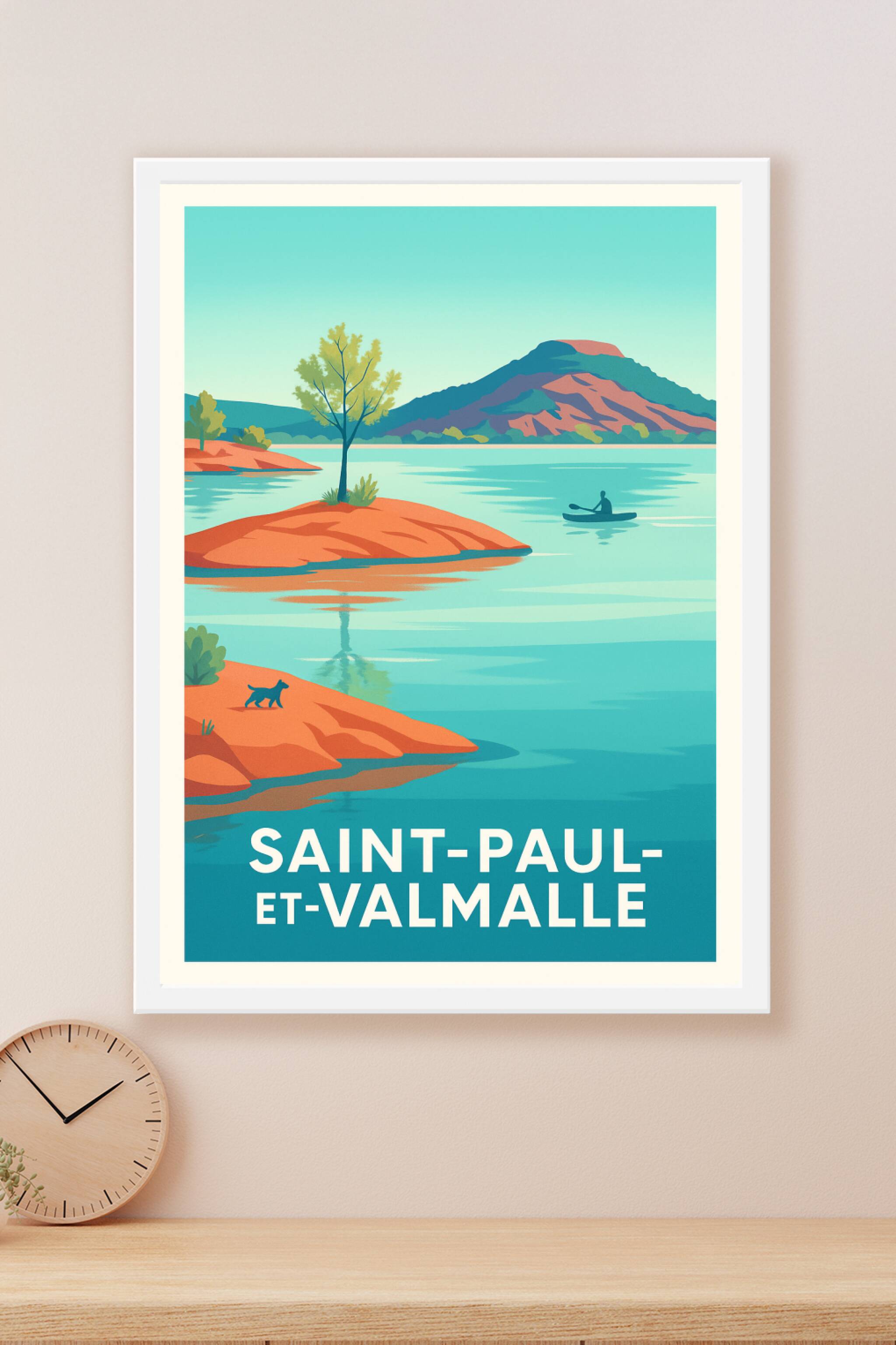 Affiche Saint-Paul-et-Valmalle — Évasion au fil de l'eau · poster d'art de Saint-Paul-et-Valmalle