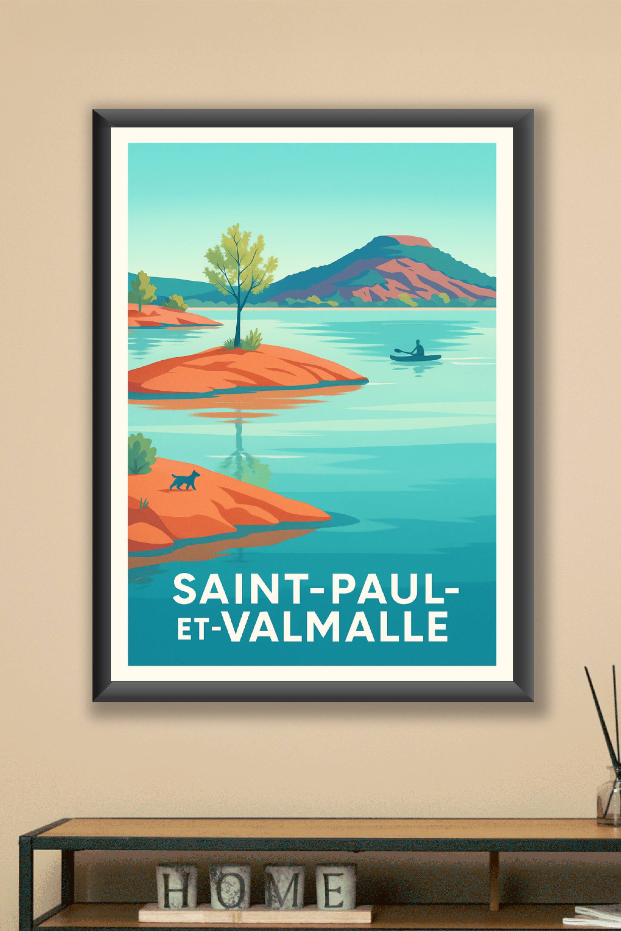 Affiche Saint-Paul-et-Valmalle — Évasion au fil de l'eau · poster d'art de Saint-Paul-et-Valmalle