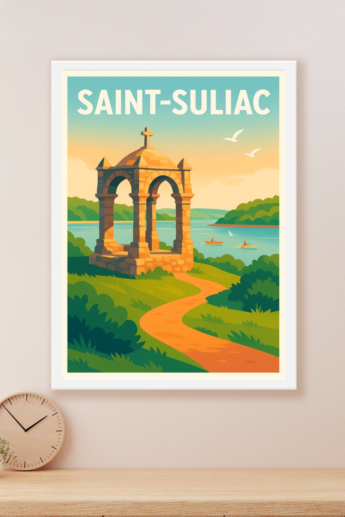 Affiche Saint-Suliac — Charme et sérénité au bord de l'eau · poster d'art de Saint-Suliac