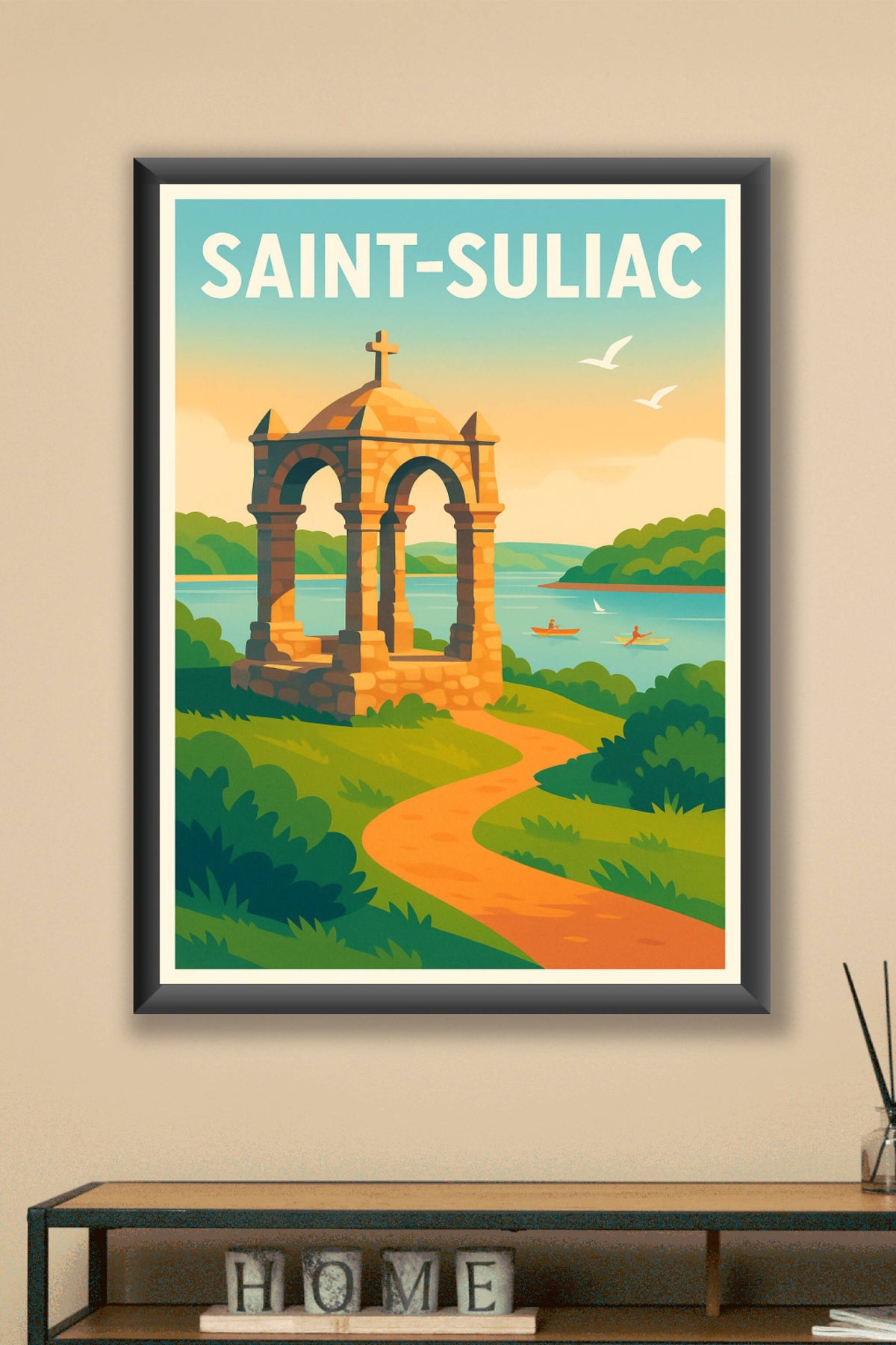 Affiche Saint-Suliac — Charme et sérénité au bord de l'eau · poster d'art de Saint-Suliac
