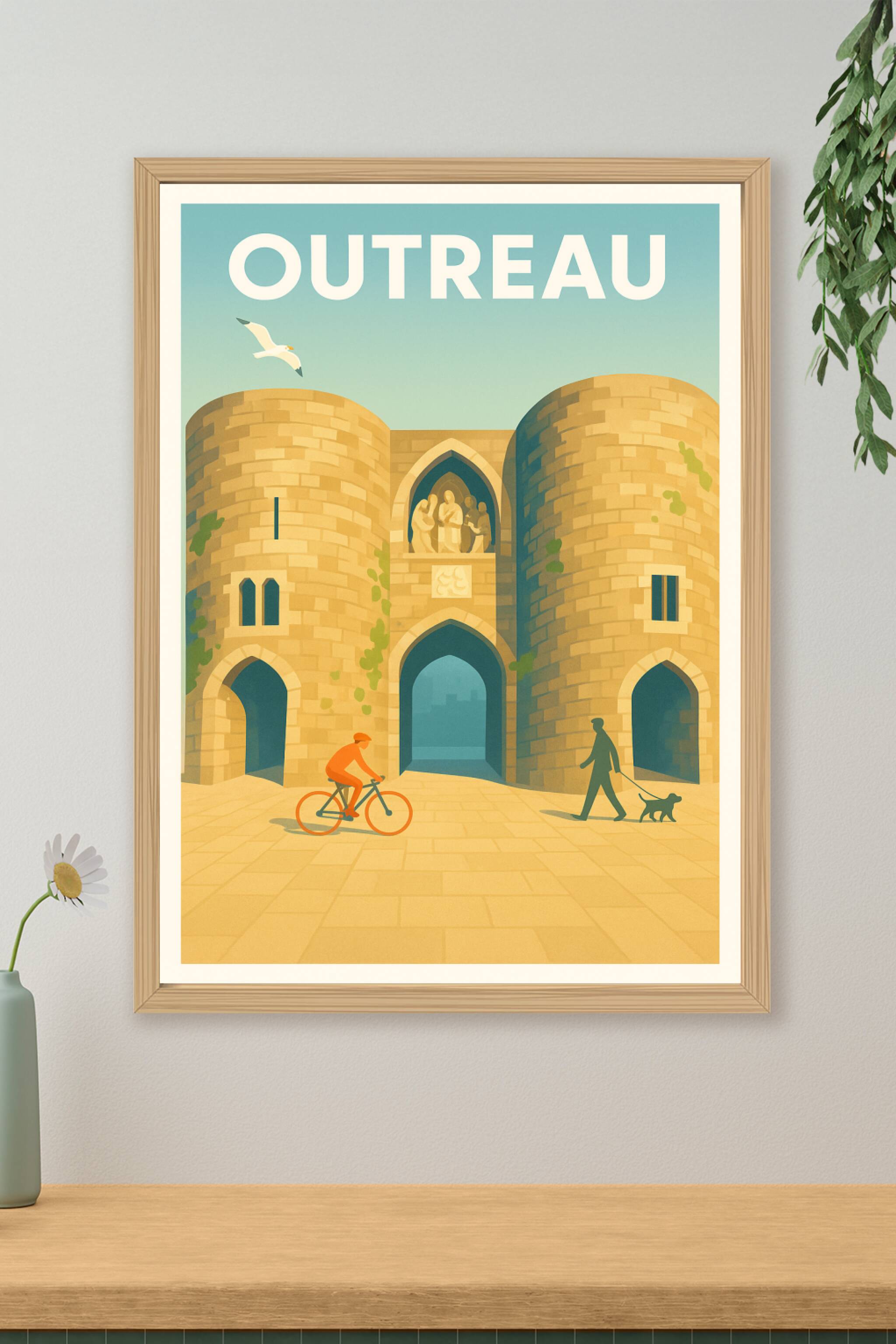 Affiche de Outreau - Porte Médiévale et ambiance paisible