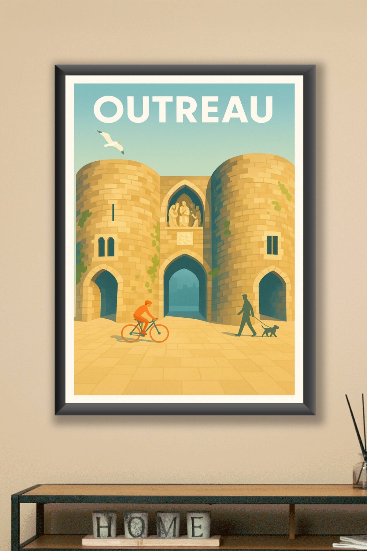 Affiche de Outreau - Porte Médiévale et ambiance paisible
