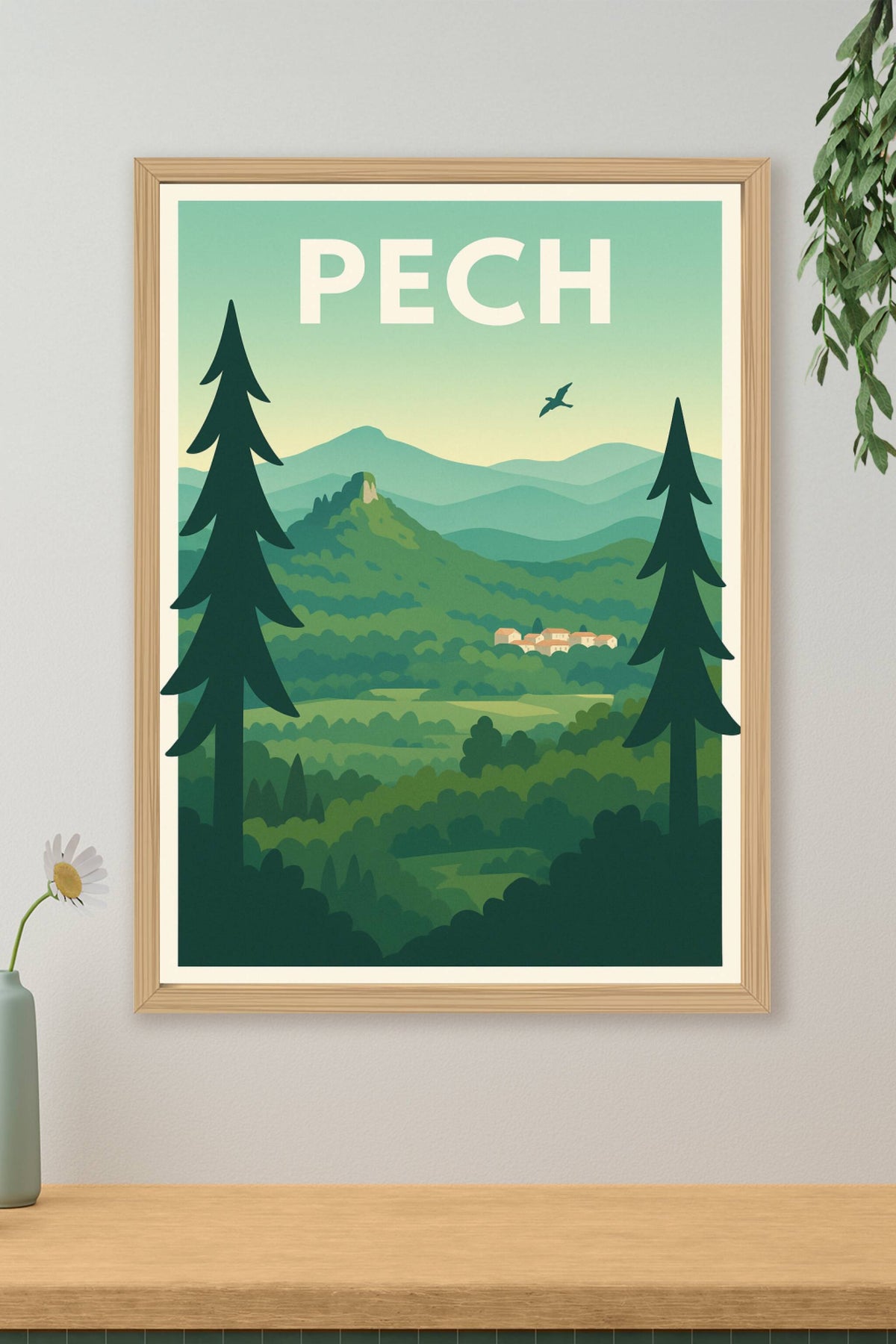 Affiche de Pech - Évasion nature au cœur des collines verdoyantes