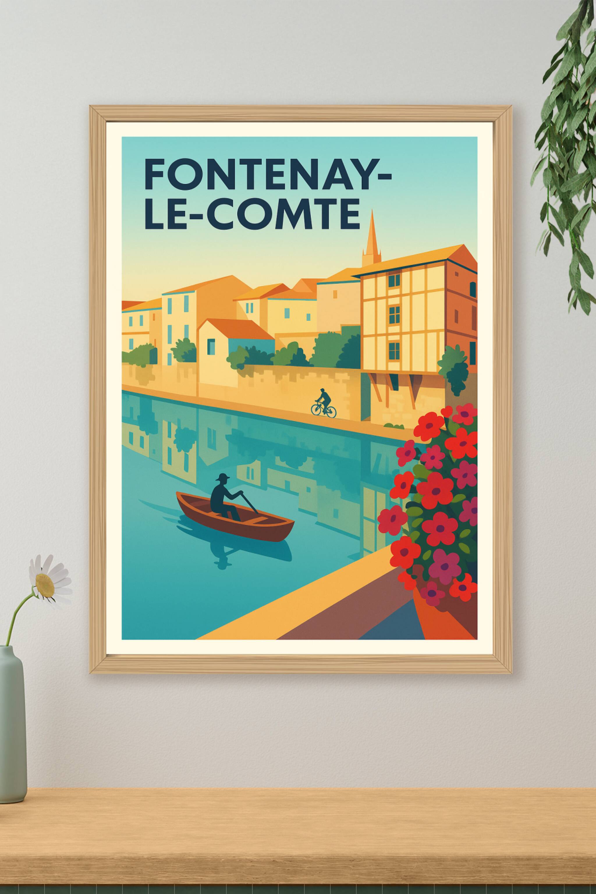 Affiche de Fontenay-le-Comte - Charme et calme le long des canaux