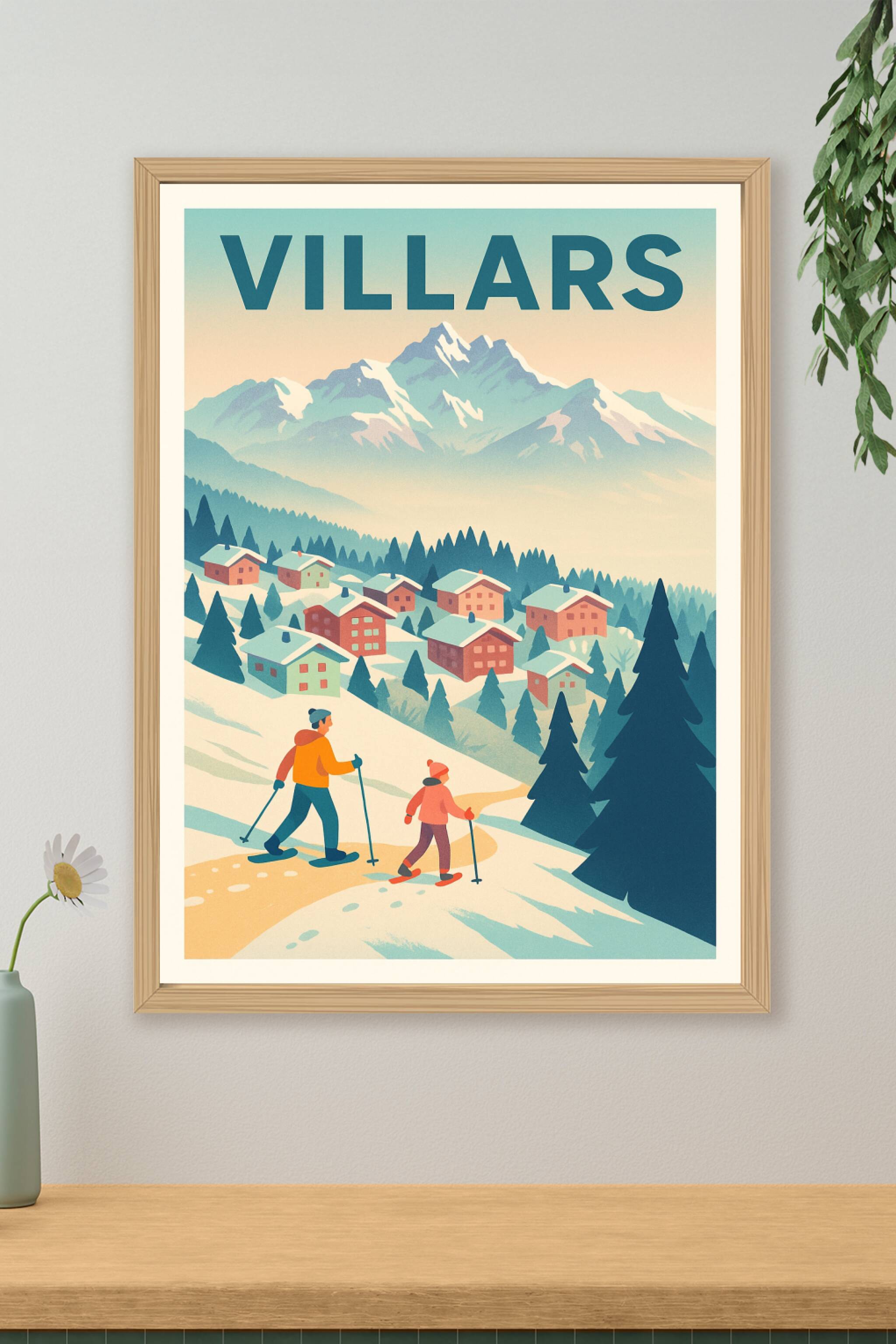 Affiche de Villars - Escapade hivernale en montagne
