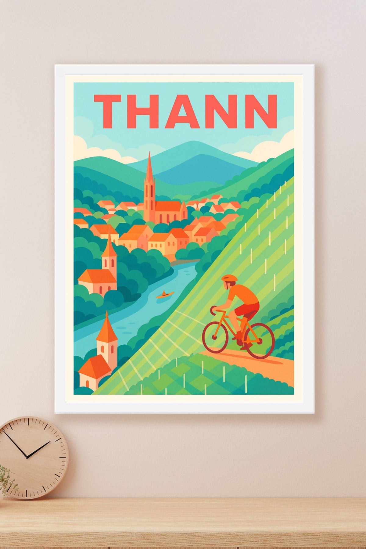 Affiche de Thann - Escapade à vélo entre vignes et villages