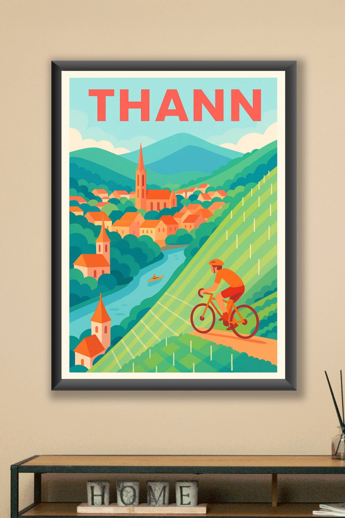 Affiche de Thann - Escapade à vélo entre vignes et villages