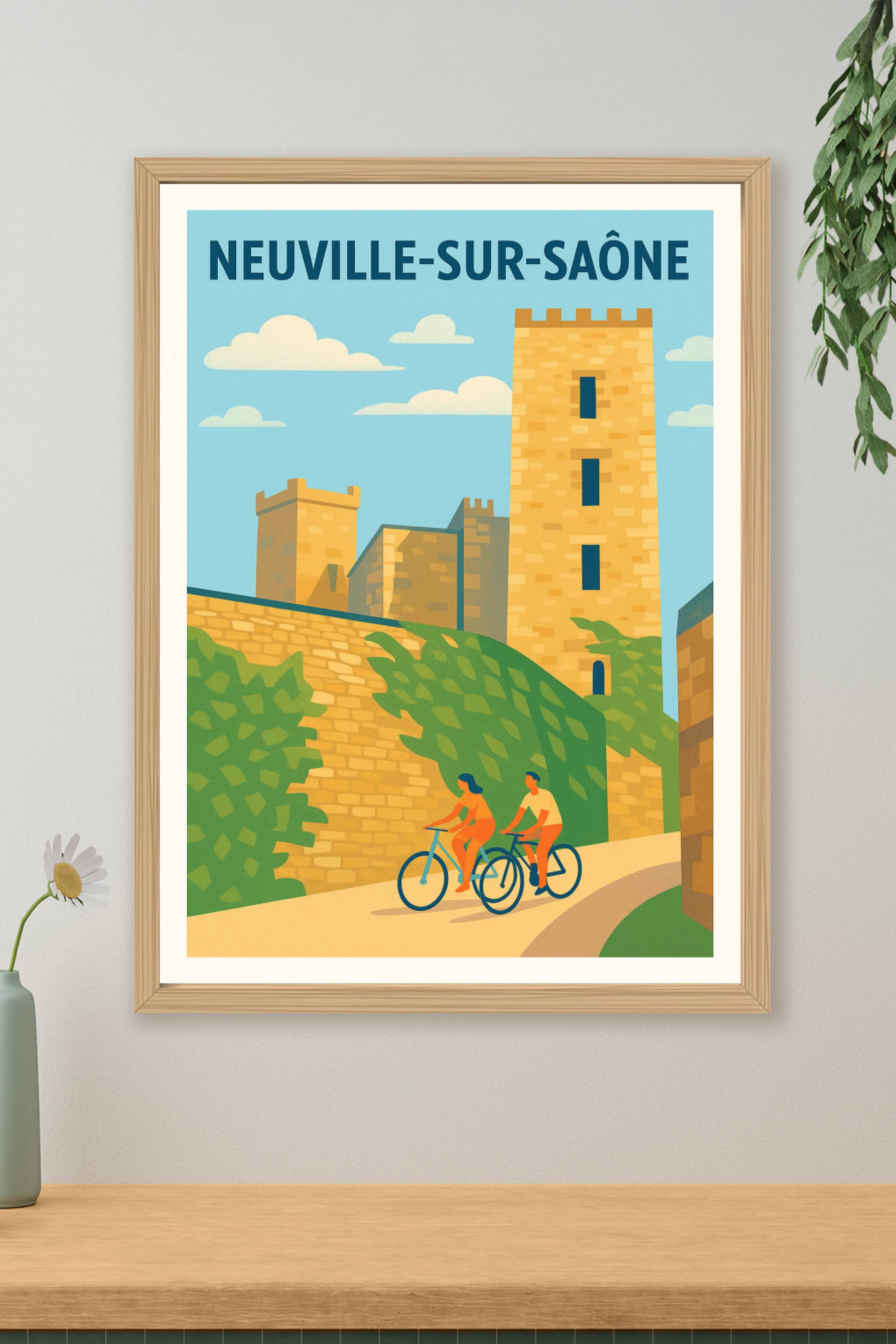 Affiche de Neuville-sur-Saône - Promenade à vélo au cœur du patrimoine