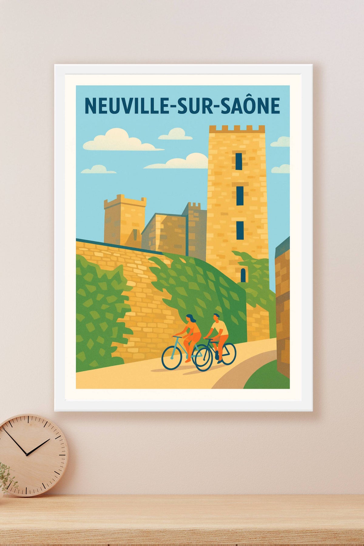 Affiche de Neuville-sur-Saône - Promenade à vélo au cœur du patrimoine