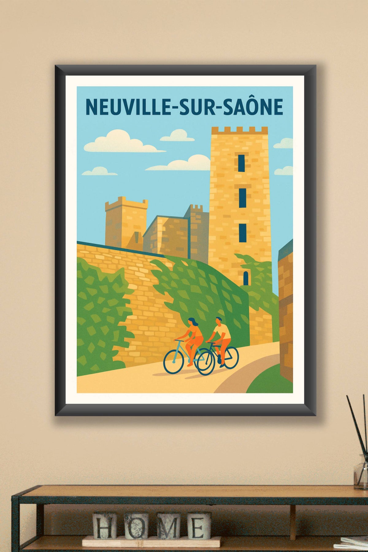 Affiche de Neuville-sur-Saône - Promenade à vélo au cœur du patrimoine