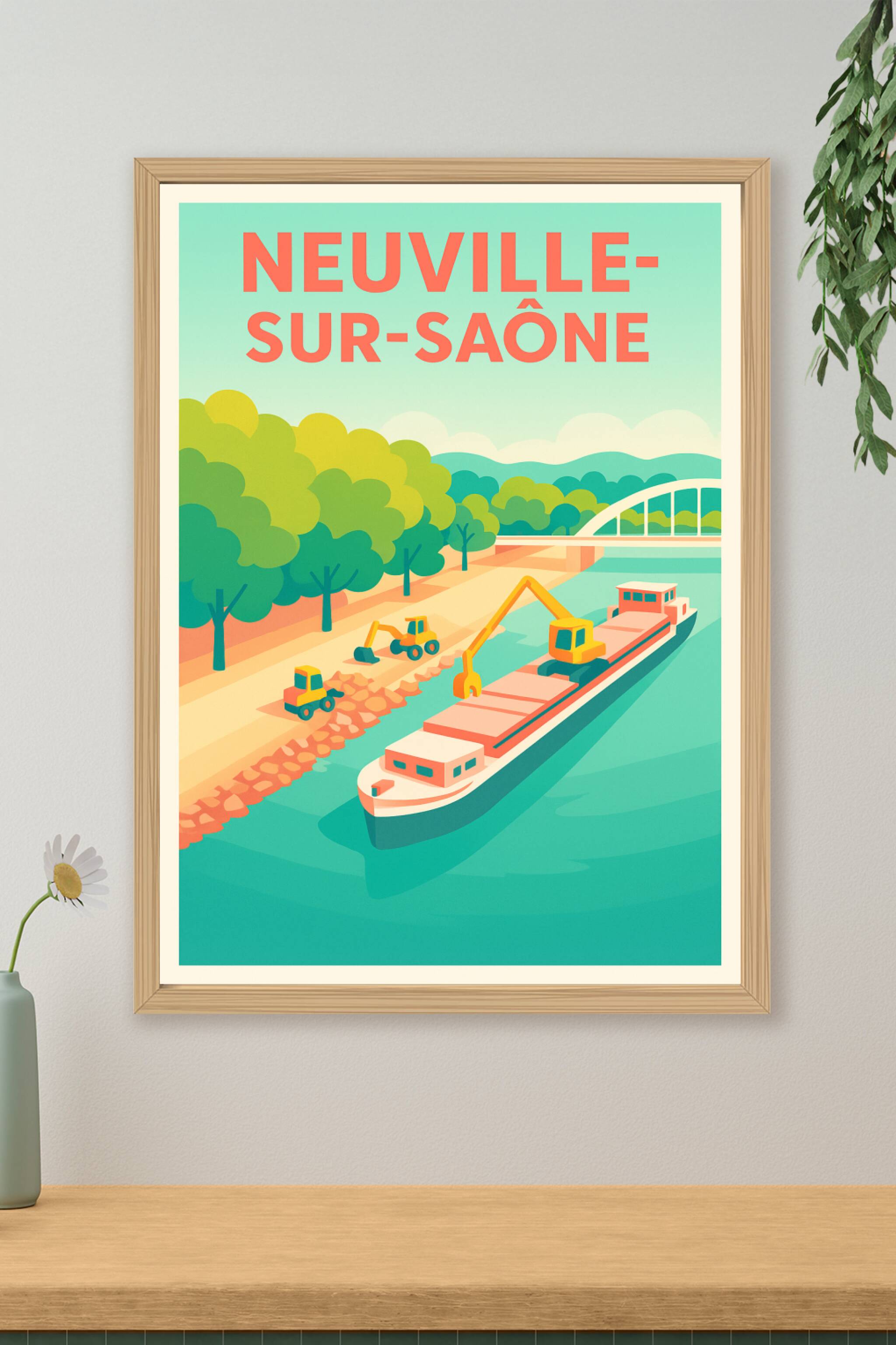 Affiche de Neuville-sur-Saône - Charme industriel et nature au fil de l'eau