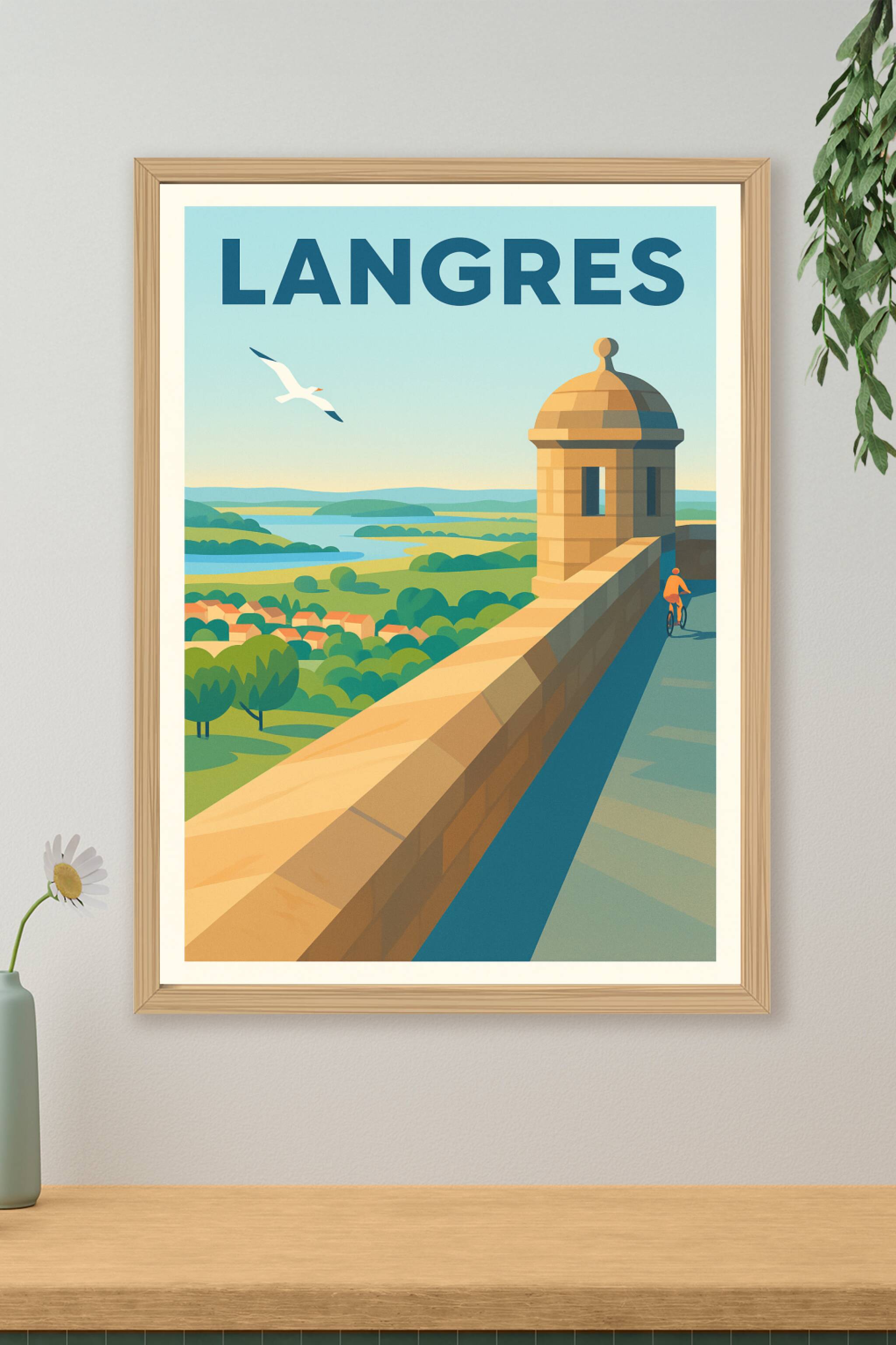 Affiche de Langres - La quiétude des remparts et panoramas bucoliques