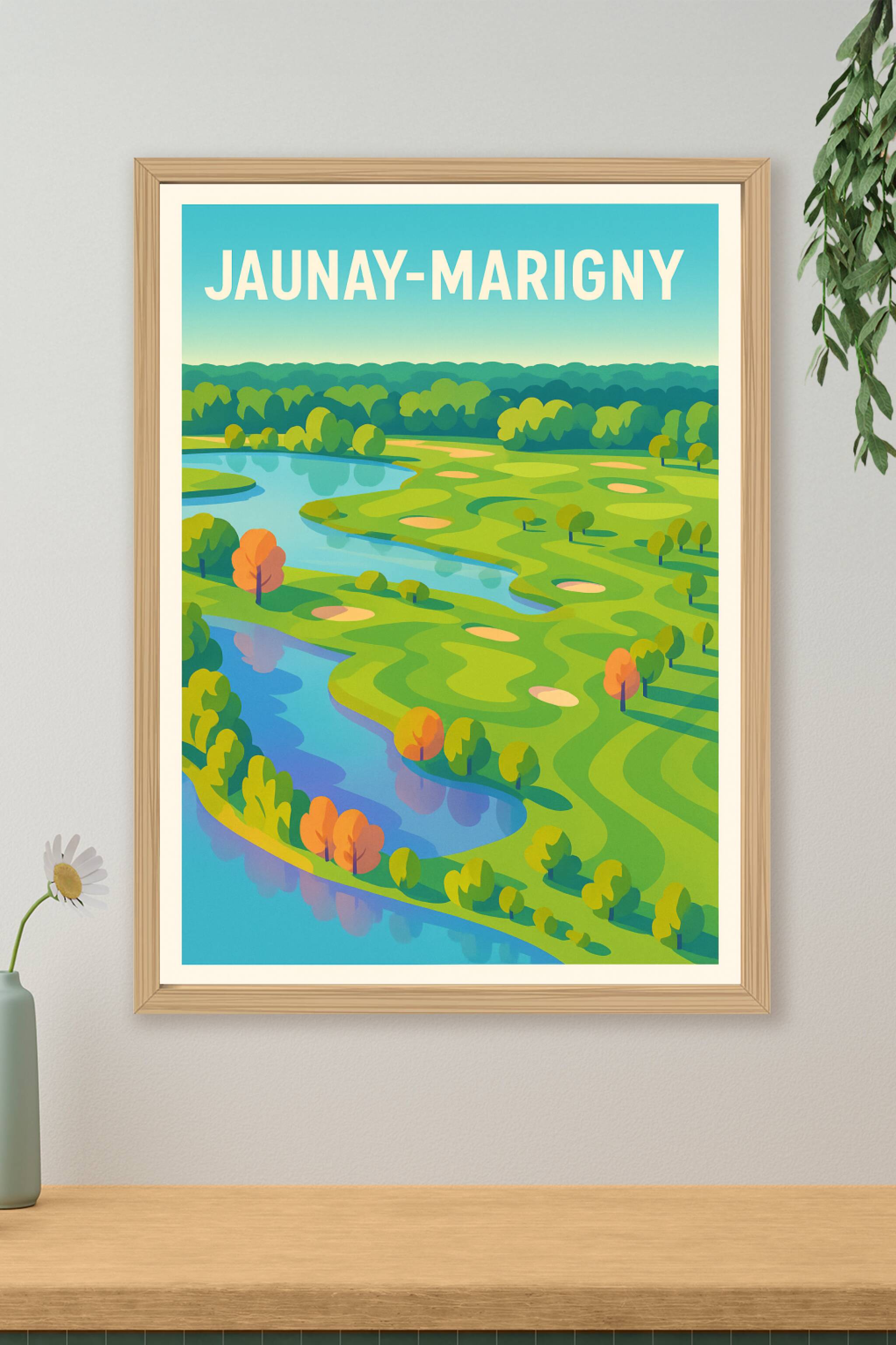 Affiche de Jaunay-Marigny - Paysages paisibles et nature colorée