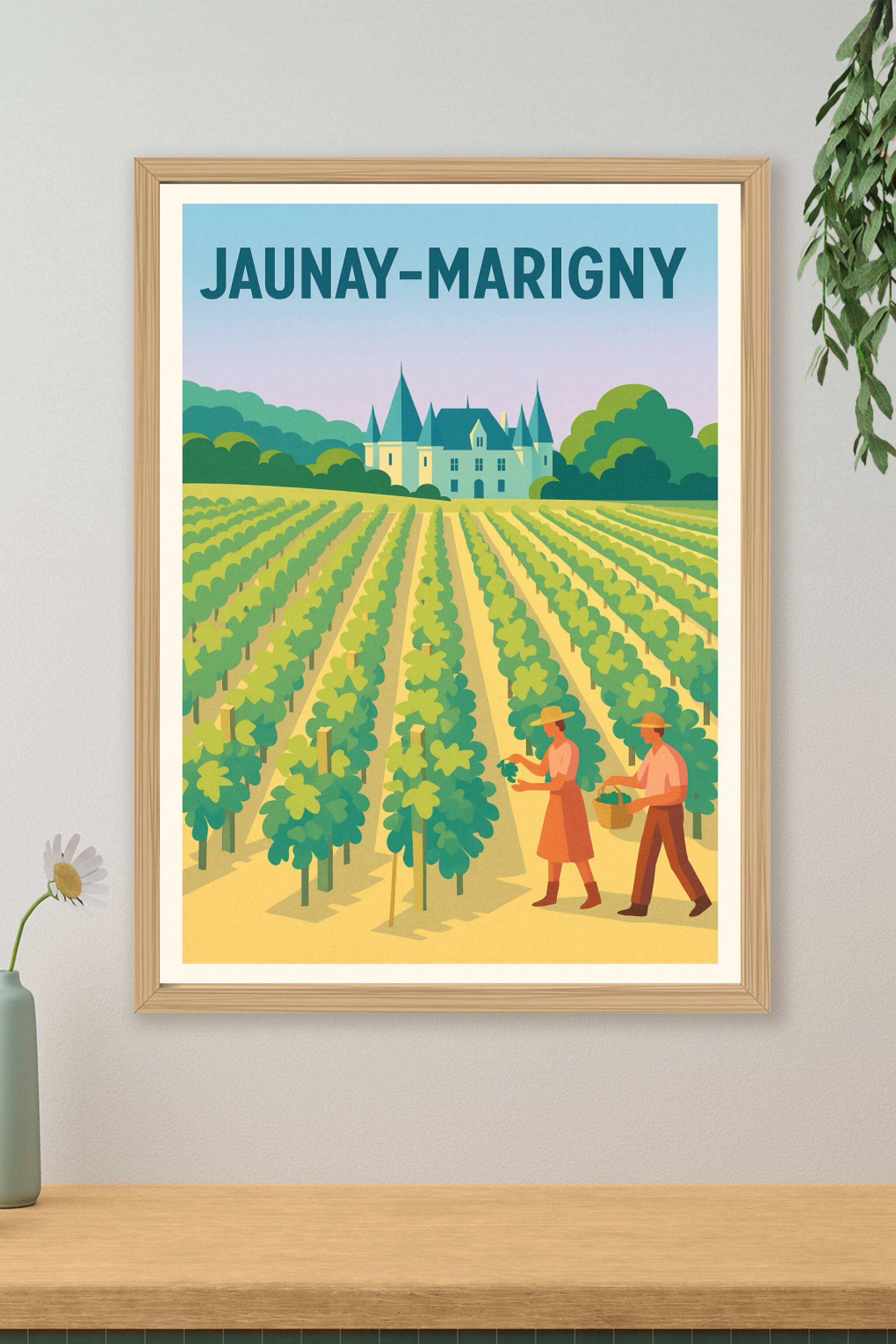 Affiche de Jaunay-Marigny - L'élégance des vignobles ensoleillés